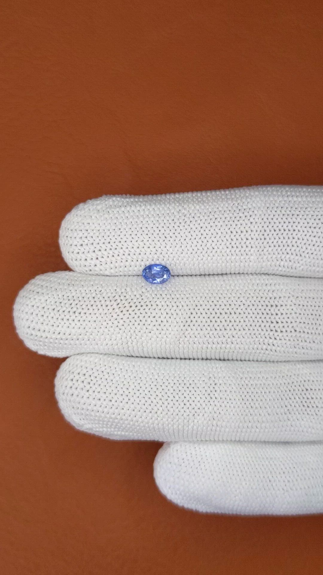 0.44 Ct. Blue Sapphire from Ceylon (Sri Lanka) Size Video