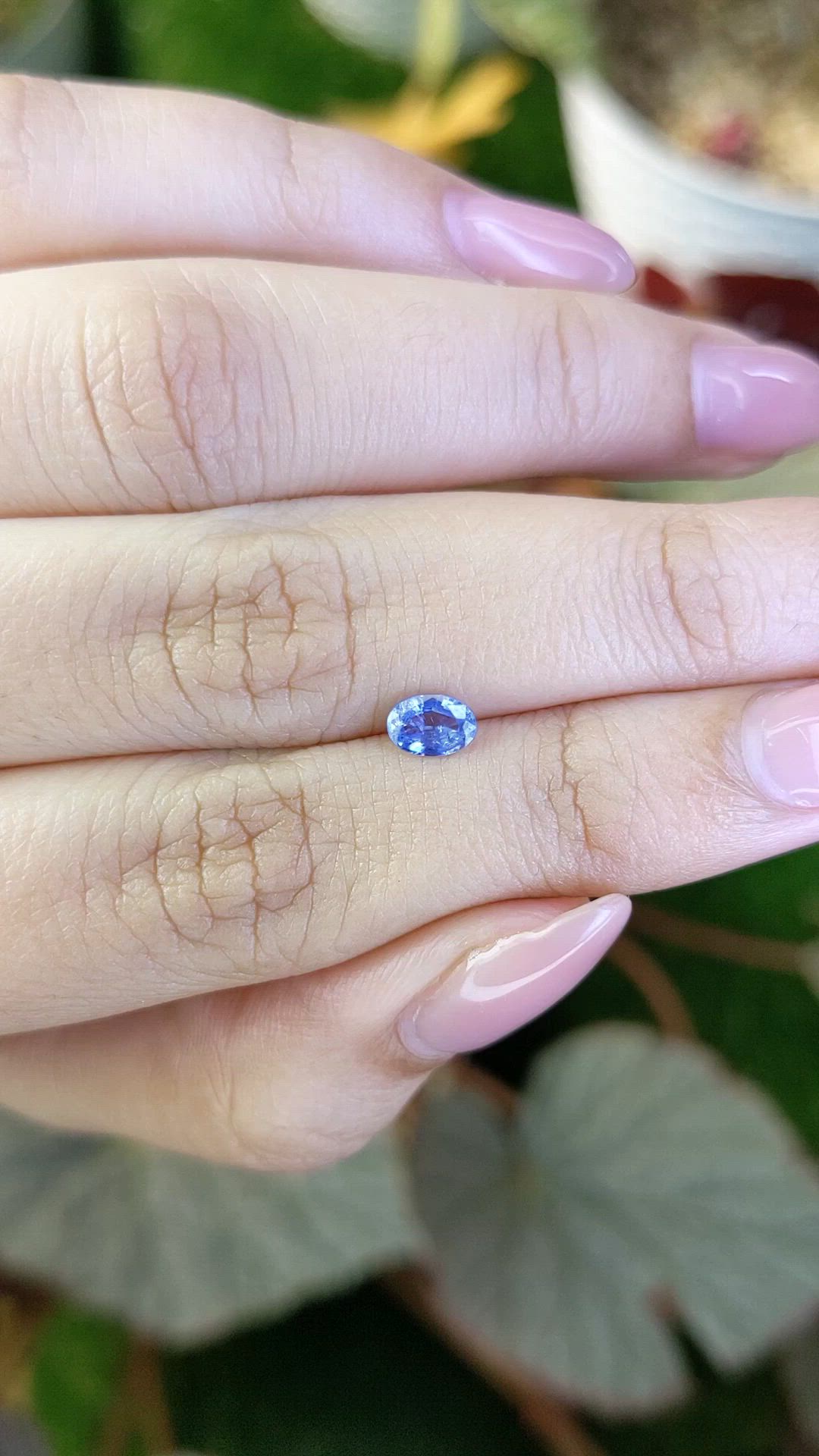 0.44 Ct. Blue Sapphire from Ceylon (Sri Lanka) Size Video