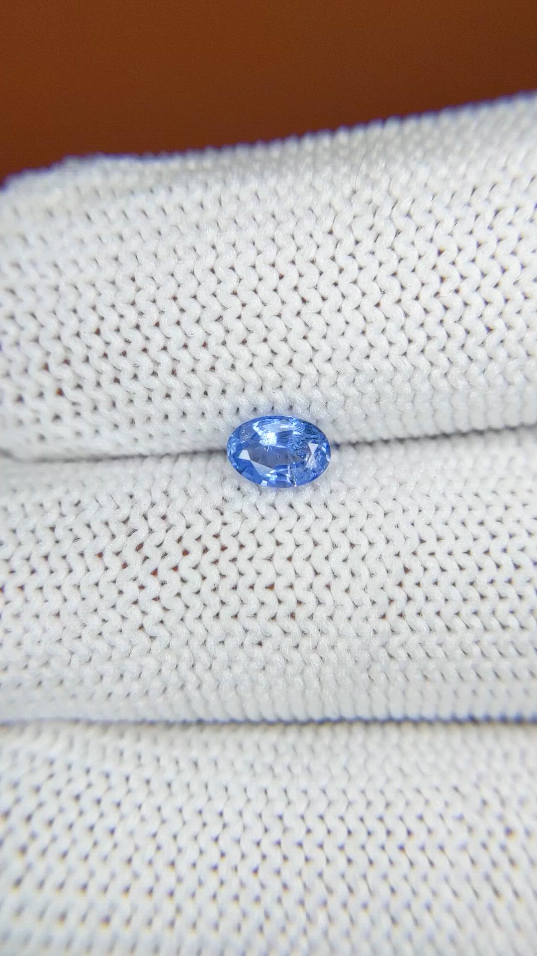 0.44 Ct. Blue Sapphire from Ceylon (Sri Lanka) Size Video