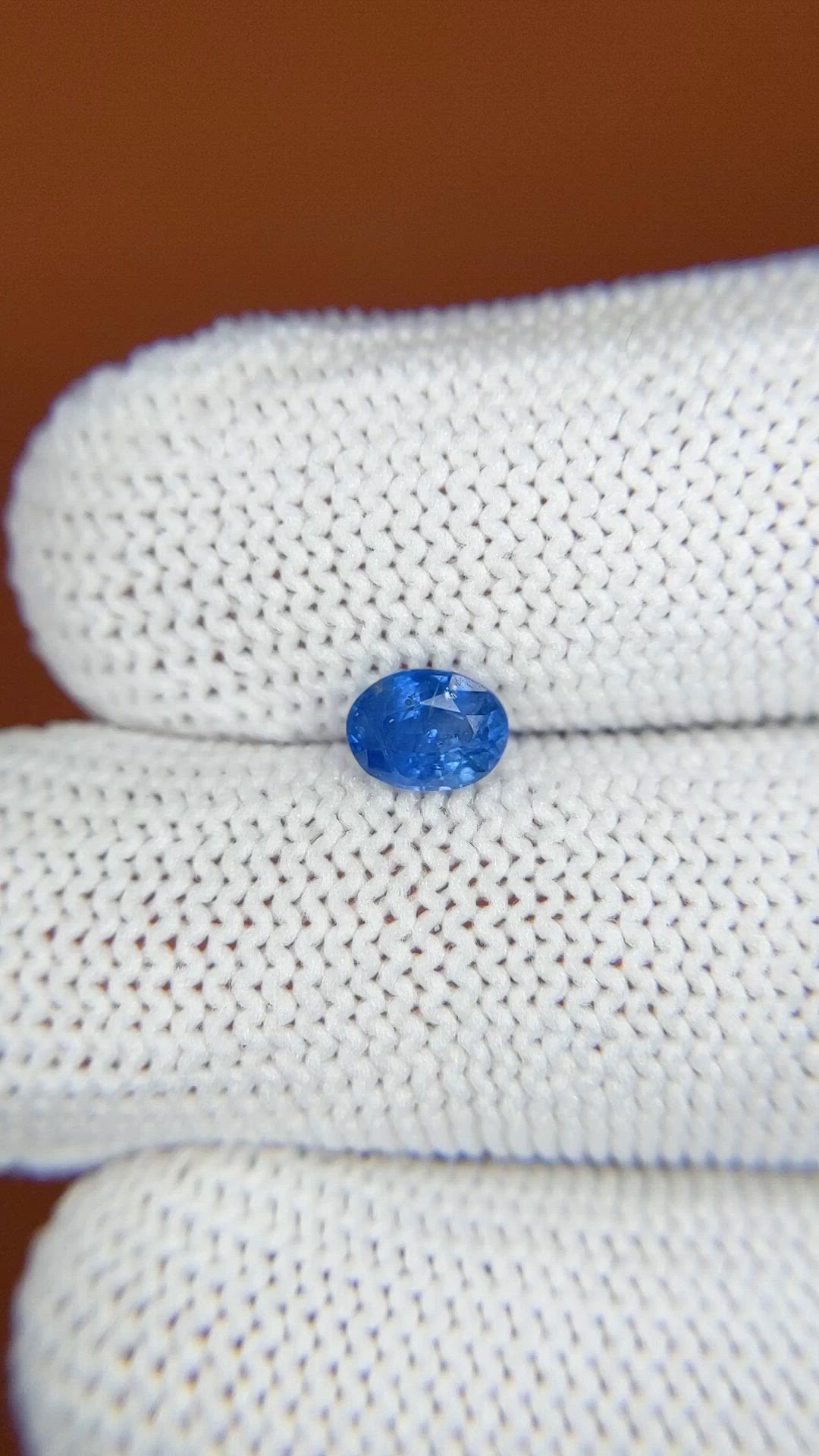 0.69 Ct. Blue Sapphire from Ceylon (Sri Lanka) Size Video