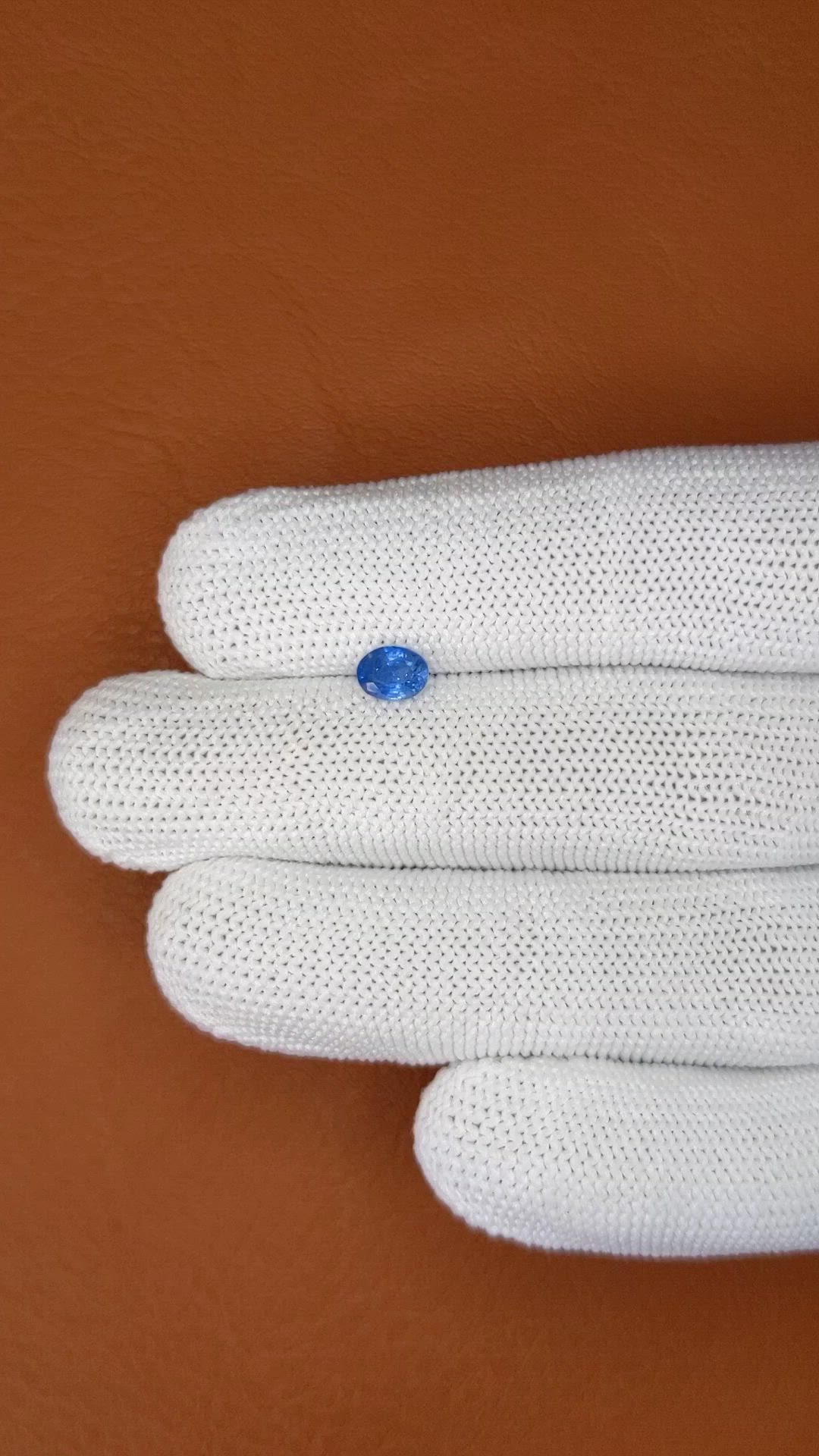0.69 Ct. Blue Sapphire from Ceylon (Sri Lanka) Size Video