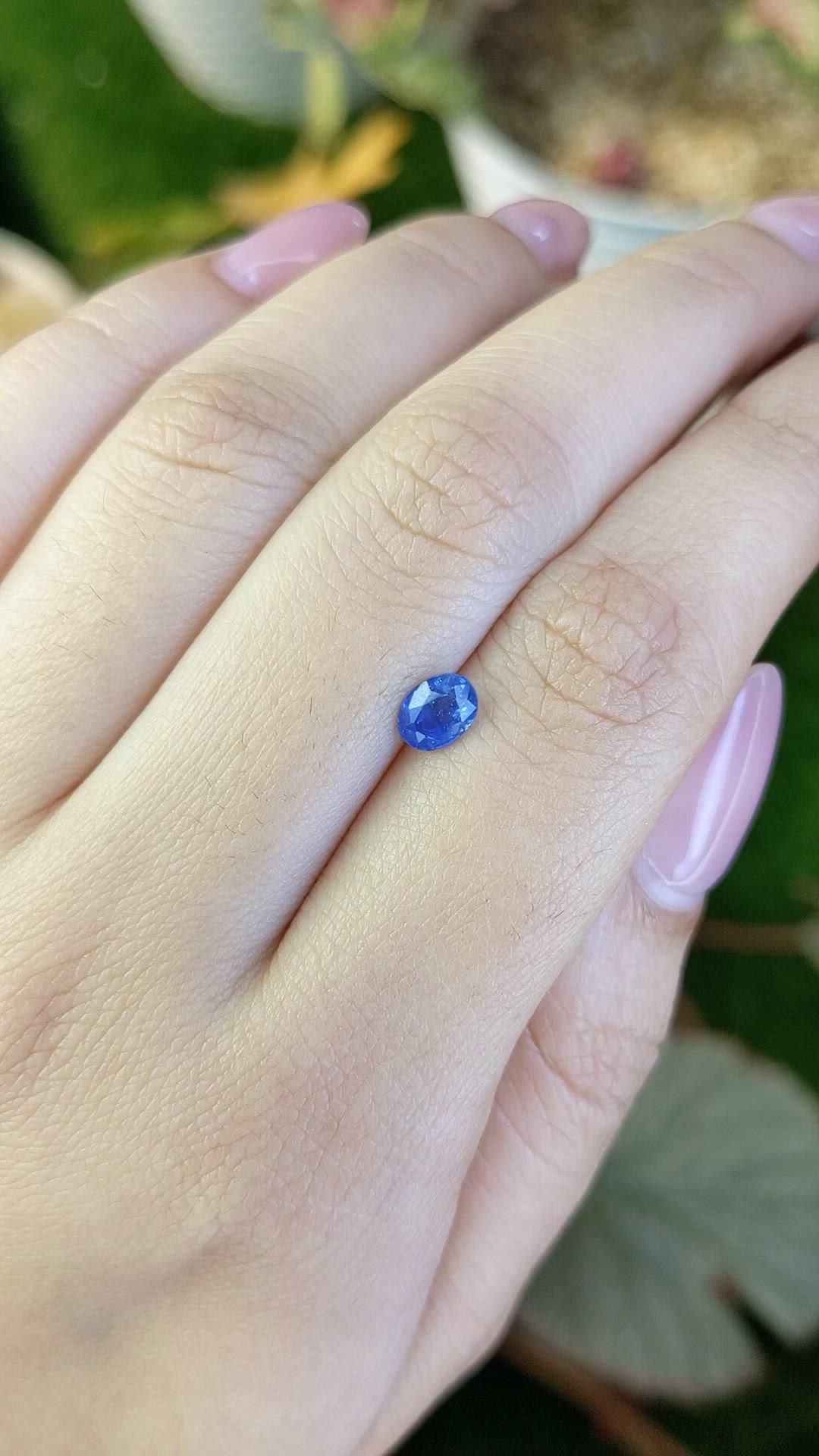 0.69 Ct. Blue Sapphire from Ceylon (Sri Lanka) Size Video