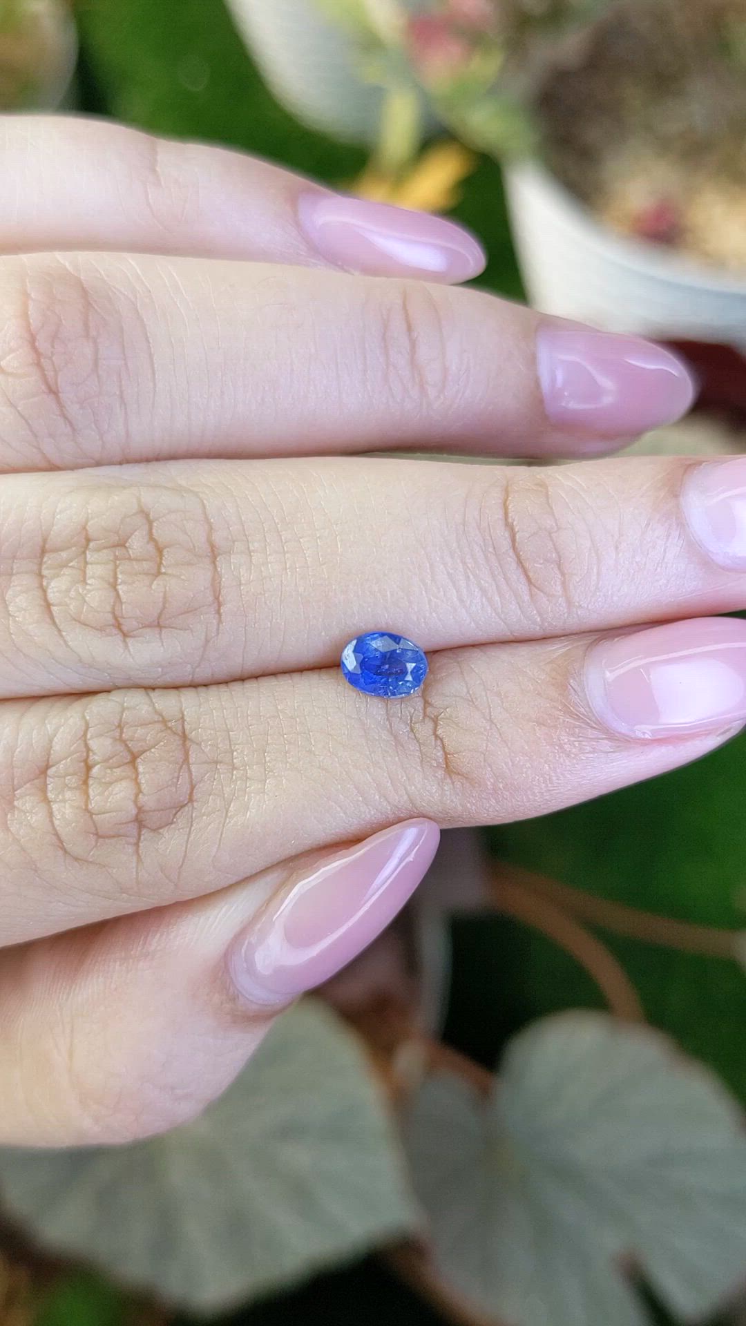 0.69 Ct. Blue Sapphire from Ceylon (Sri Lanka) Size Video