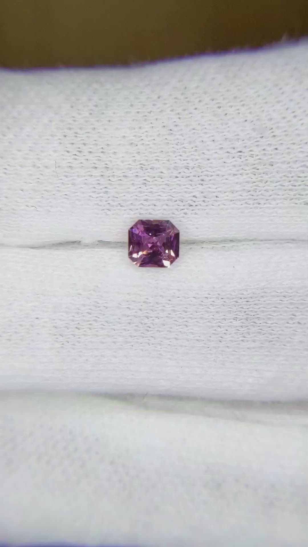 0.43 Ct. Purplish Pink Sapphire from Ceylon (Sri Lanka) Size Video