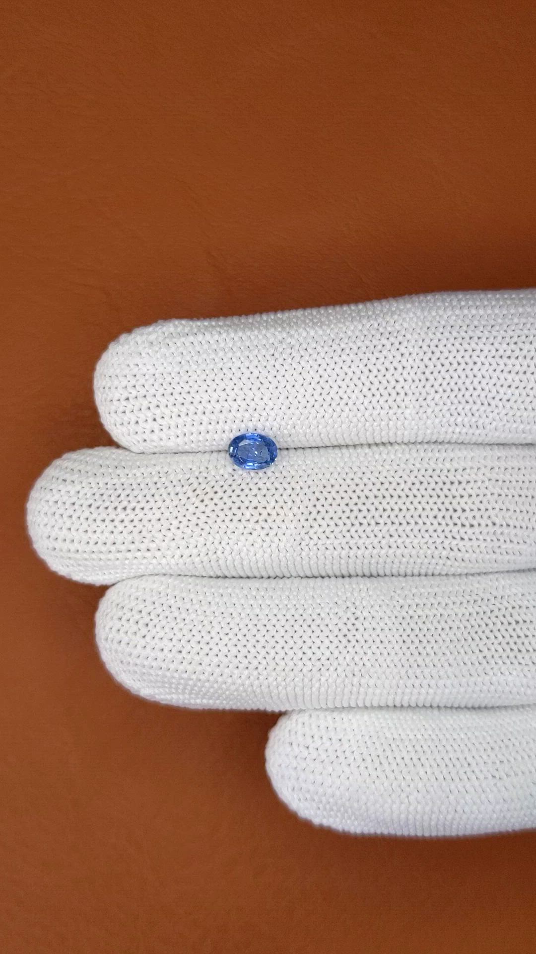 0.57 Ct. Blue Sapphire from Ceylon (Sri Lanka) Size Video