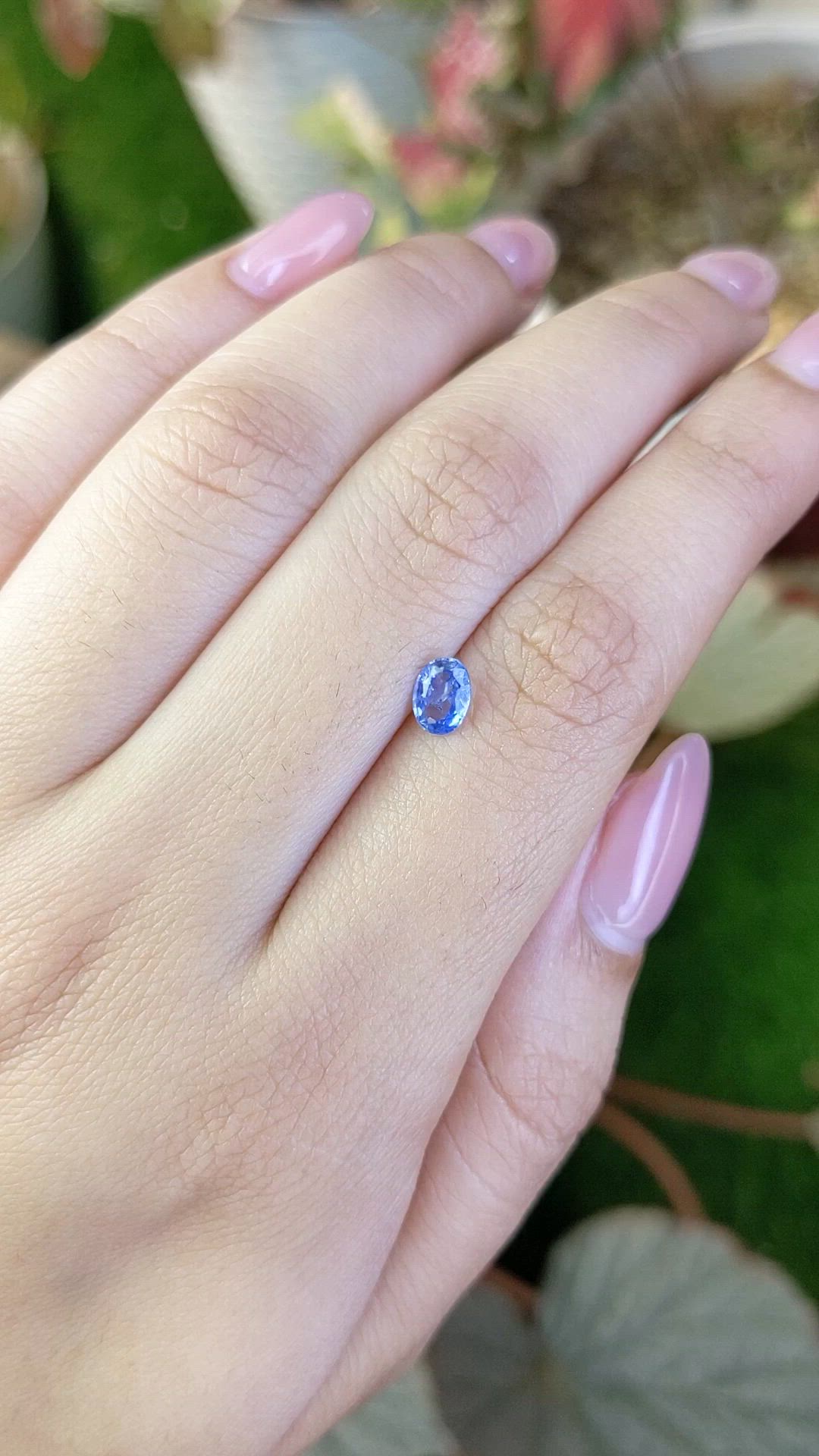 0.57 Ct. Blue Sapphire from Ceylon (Sri Lanka) Size Video