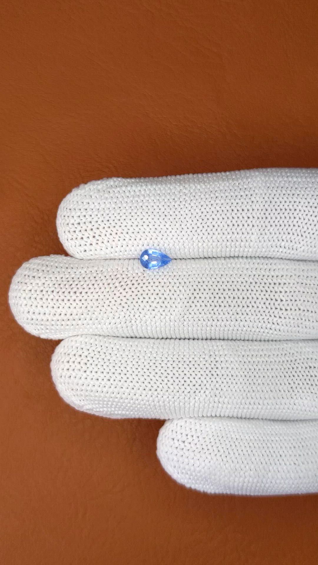 0.44 Ct. Blue Sapphire from Ceylon (Sri Lanka) Size Video