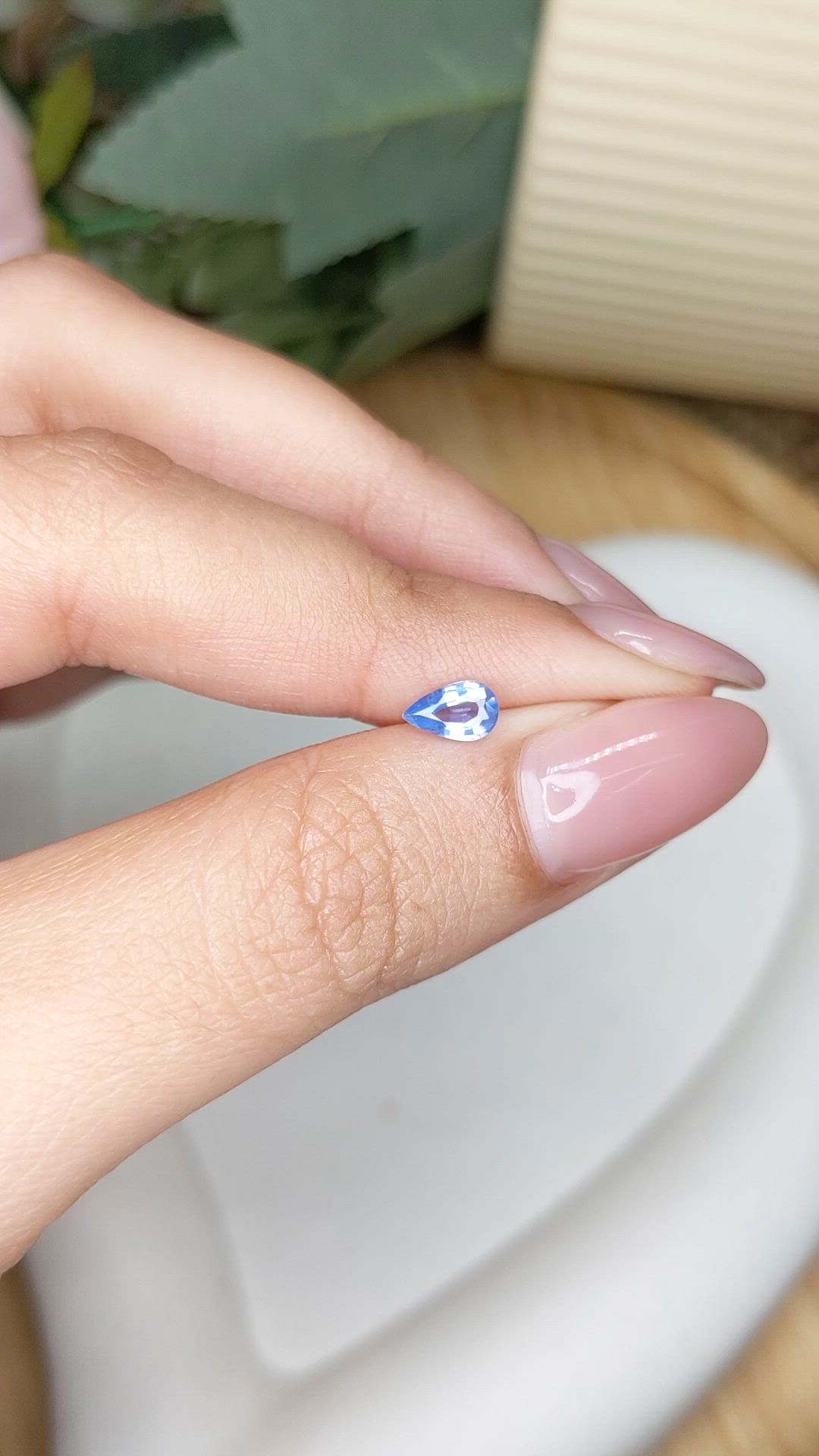 0.44 Ct. Blue Sapphire from Ceylon (Sri Lanka) Size Video