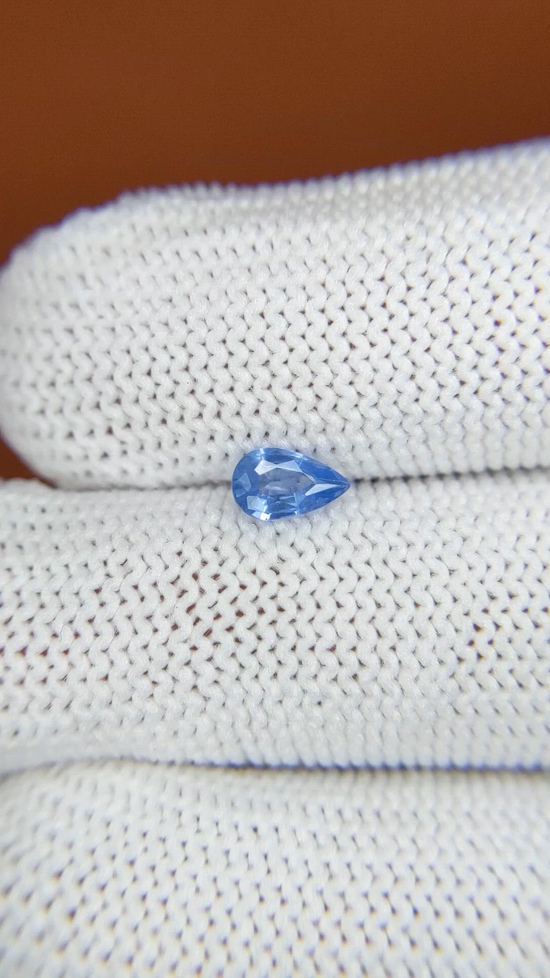 0.44 Ct. Blue Sapphire from Ceylon (Sri Lanka) Size Video