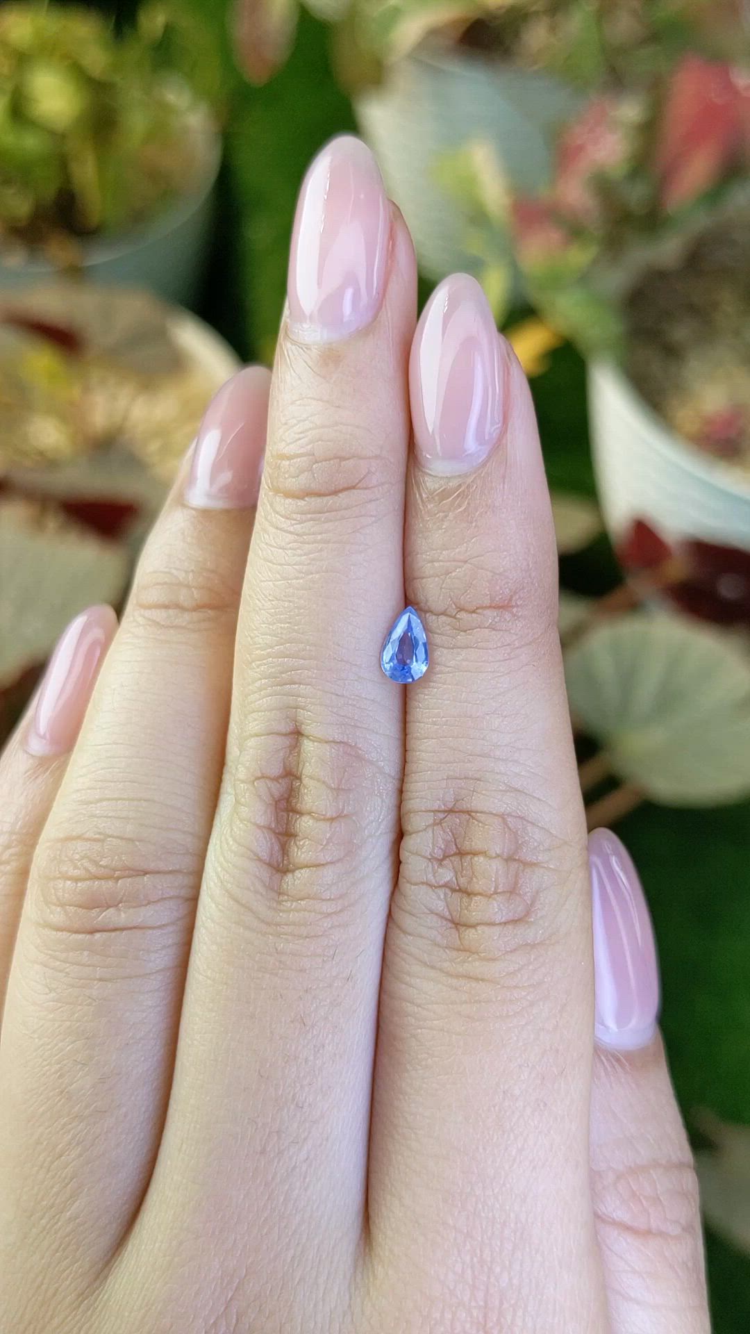 0.44 Ct. Blue Sapphire from Ceylon (Sri Lanka) Size Video