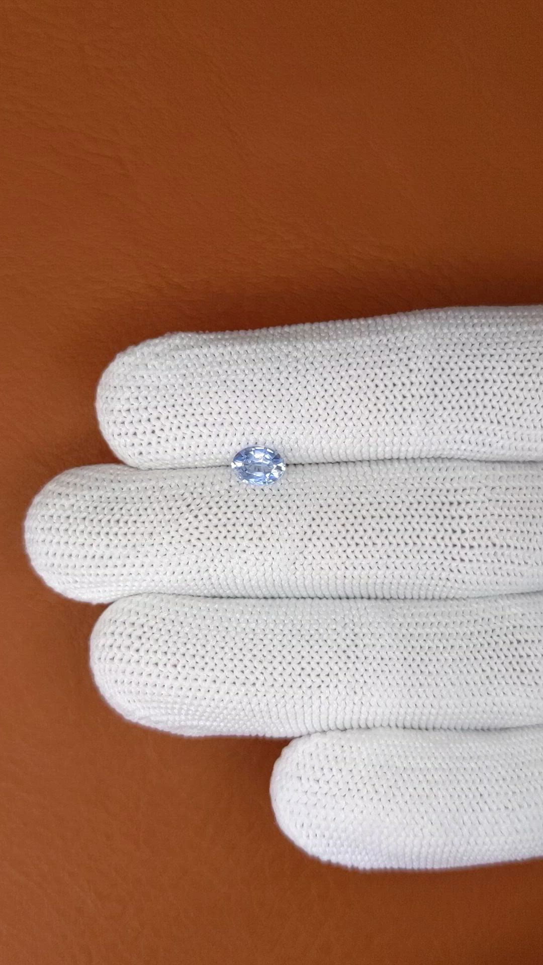 0.68 Ct. Blue Sapphire from Ceylon (Sri Lanka) Size Video