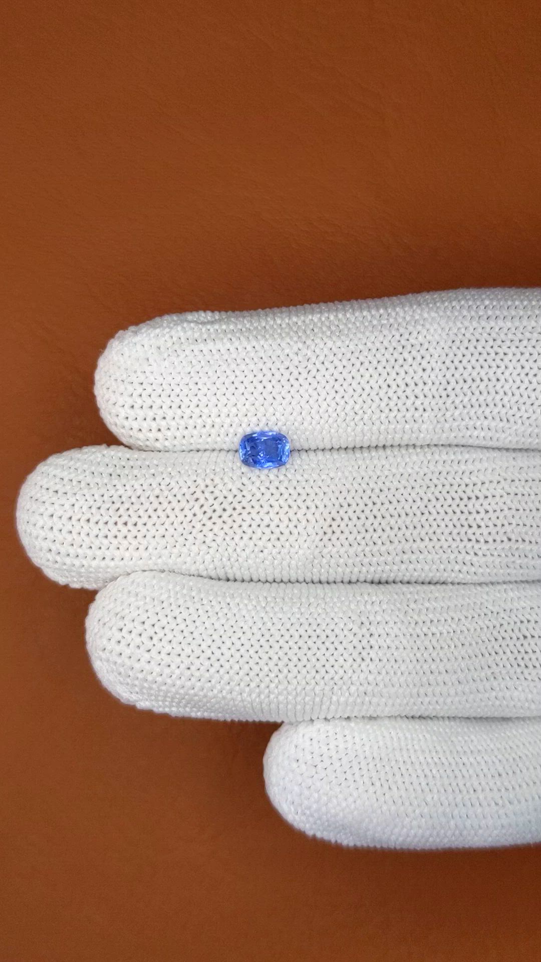 0.69 Ct. Blue Sapphire from Ceylon (Sri Lanka) Size Video