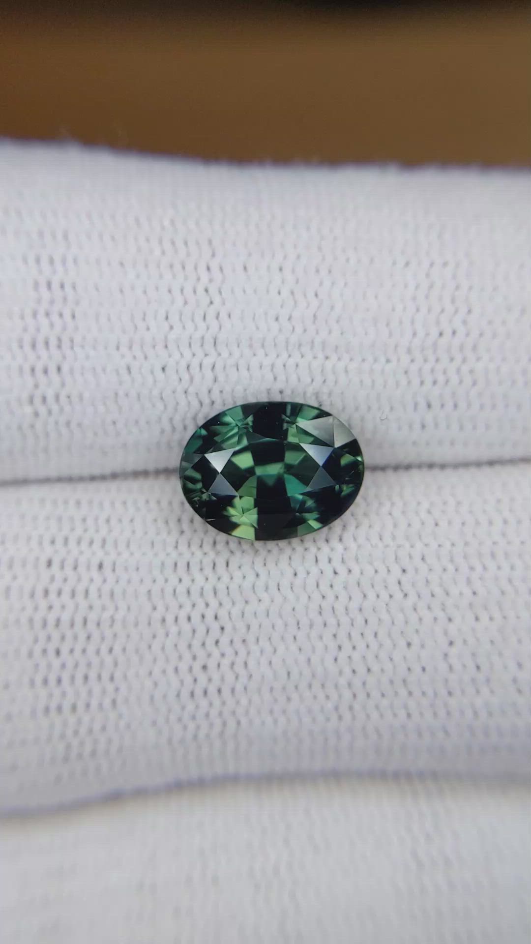 4.04 Ct. Bluish Green Sapphire from Madagascar Size Video
