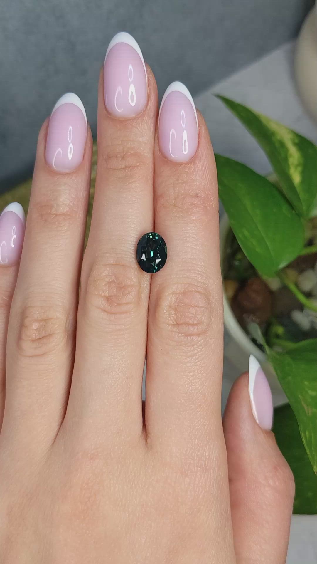 4.04 Ct. Bluish Green Sapphire from Madagascar Size Video