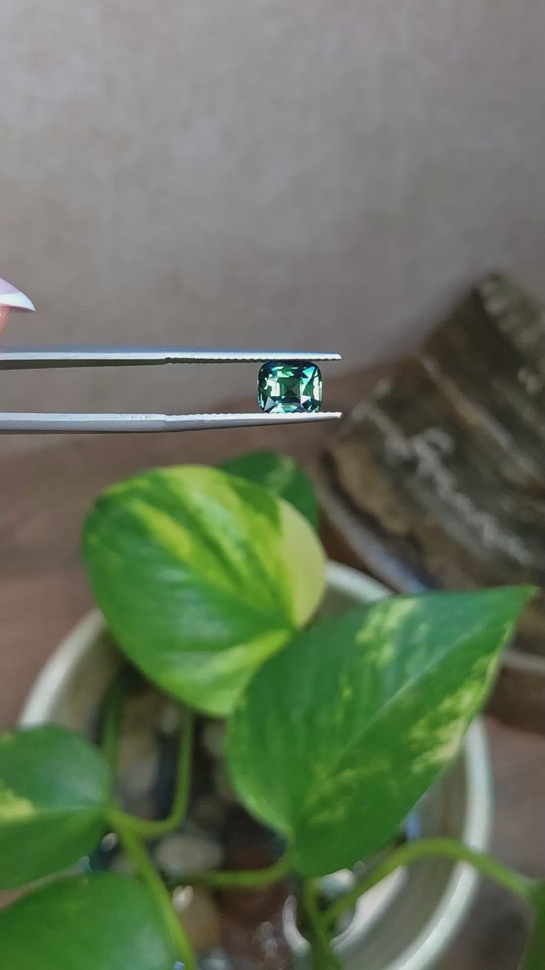 1.58 Ct. Green Sapphire from Madagascar Size Video