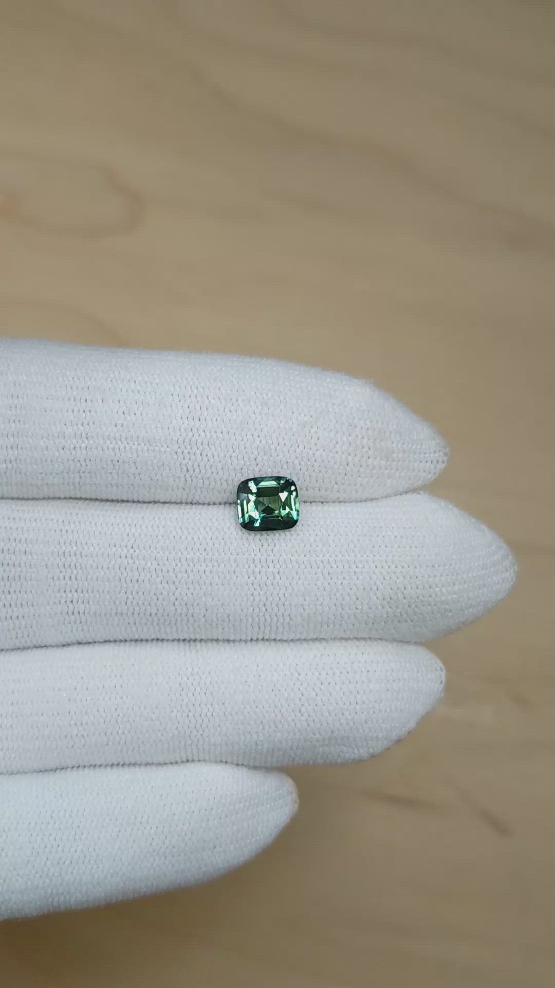 1.58 Ct. Green Sapphire from Madagascar Size Video