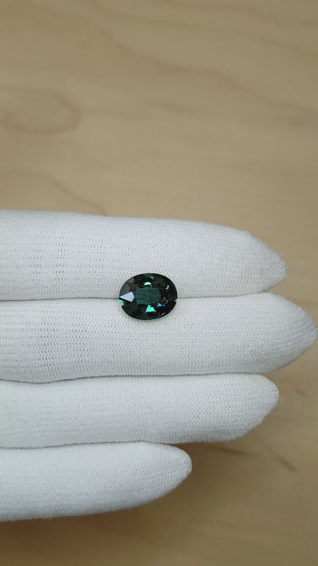 6.03 Ct. Bluish Green Sapphire from Madagascar Size Video