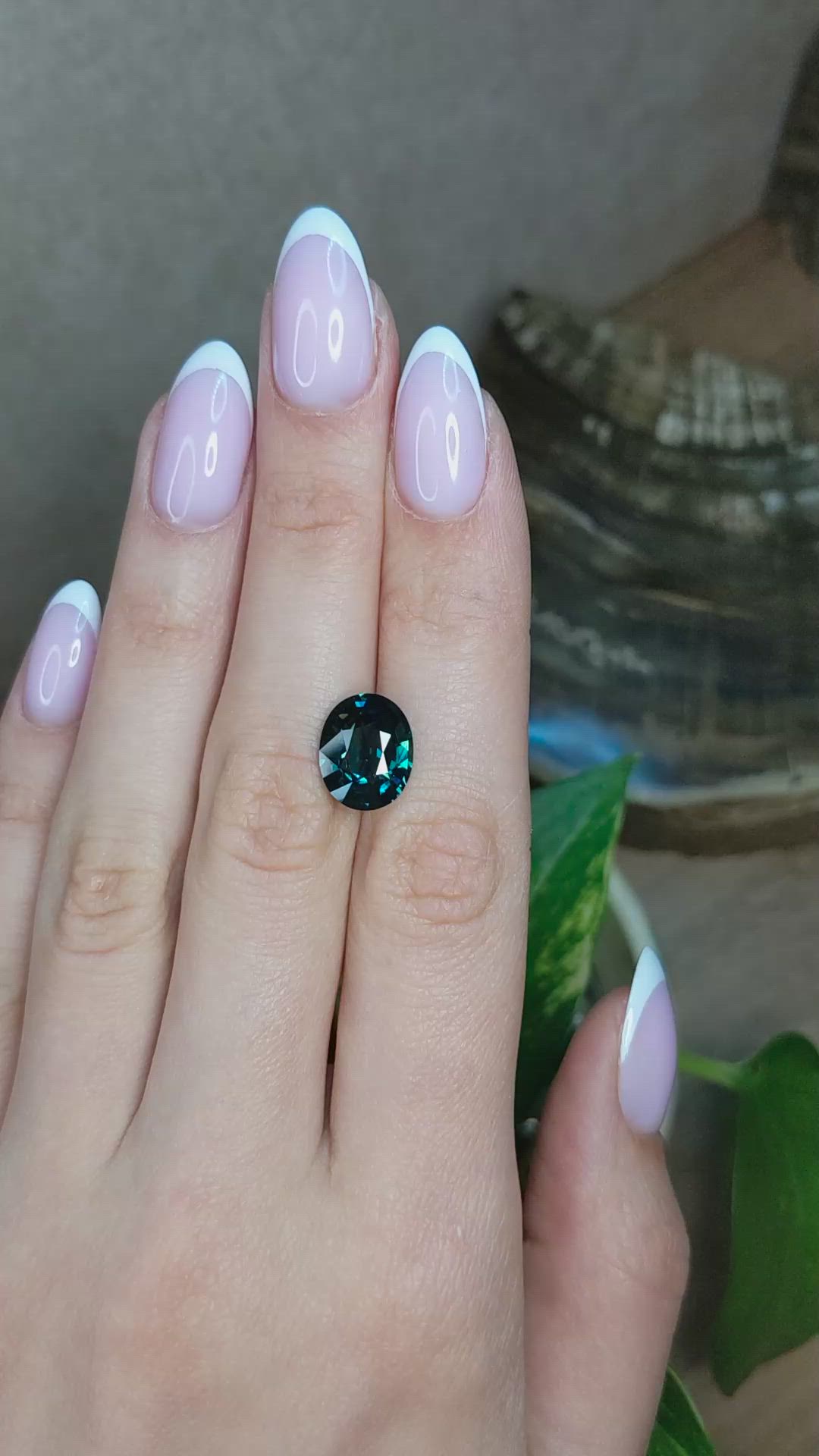 6.03 Ct. Bluish Green Sapphire from Madagascar Size Video
