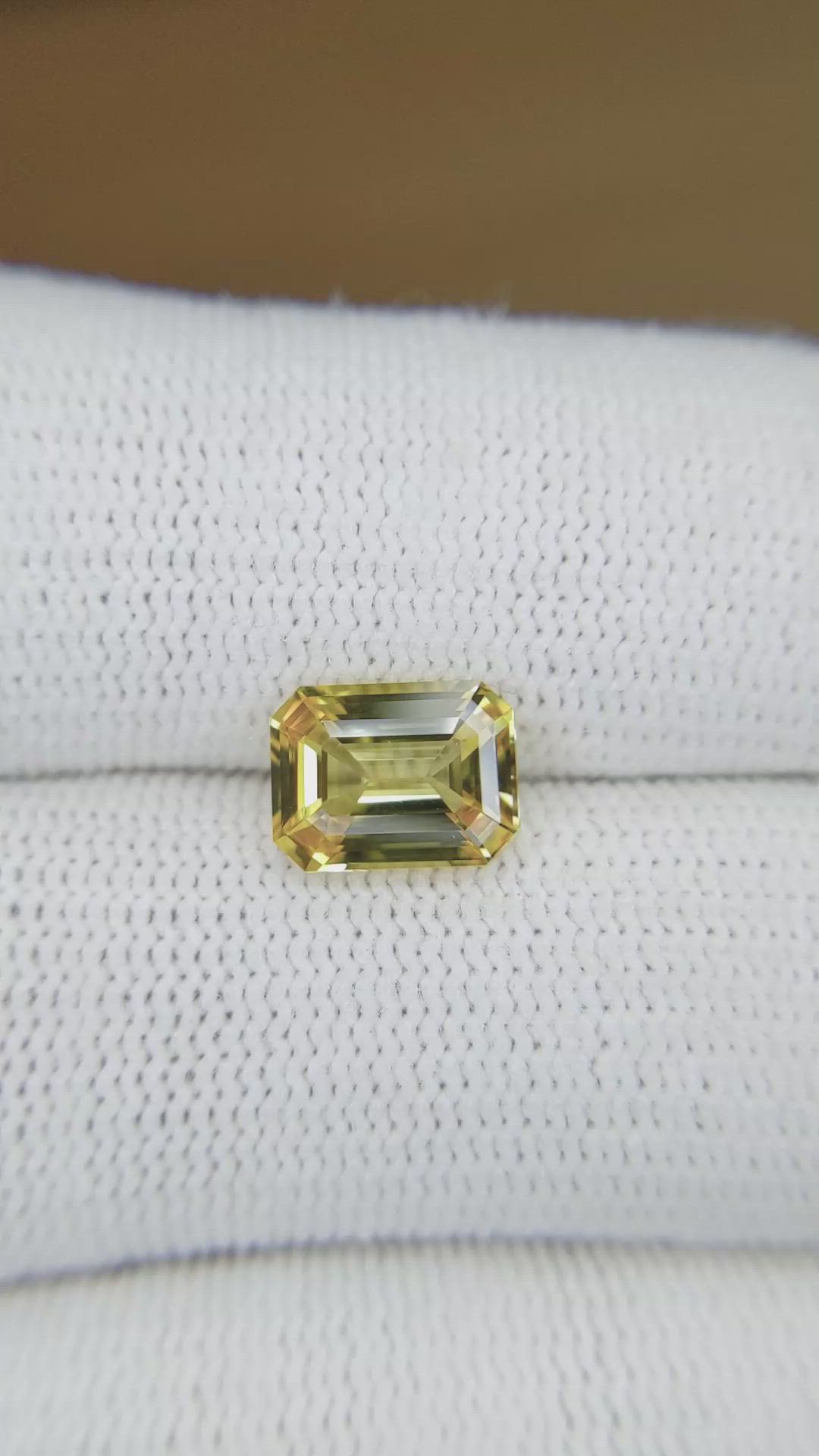 2.56 Ct. Yellow Sapphire from Ceylon (Sri Lanka) Size Video