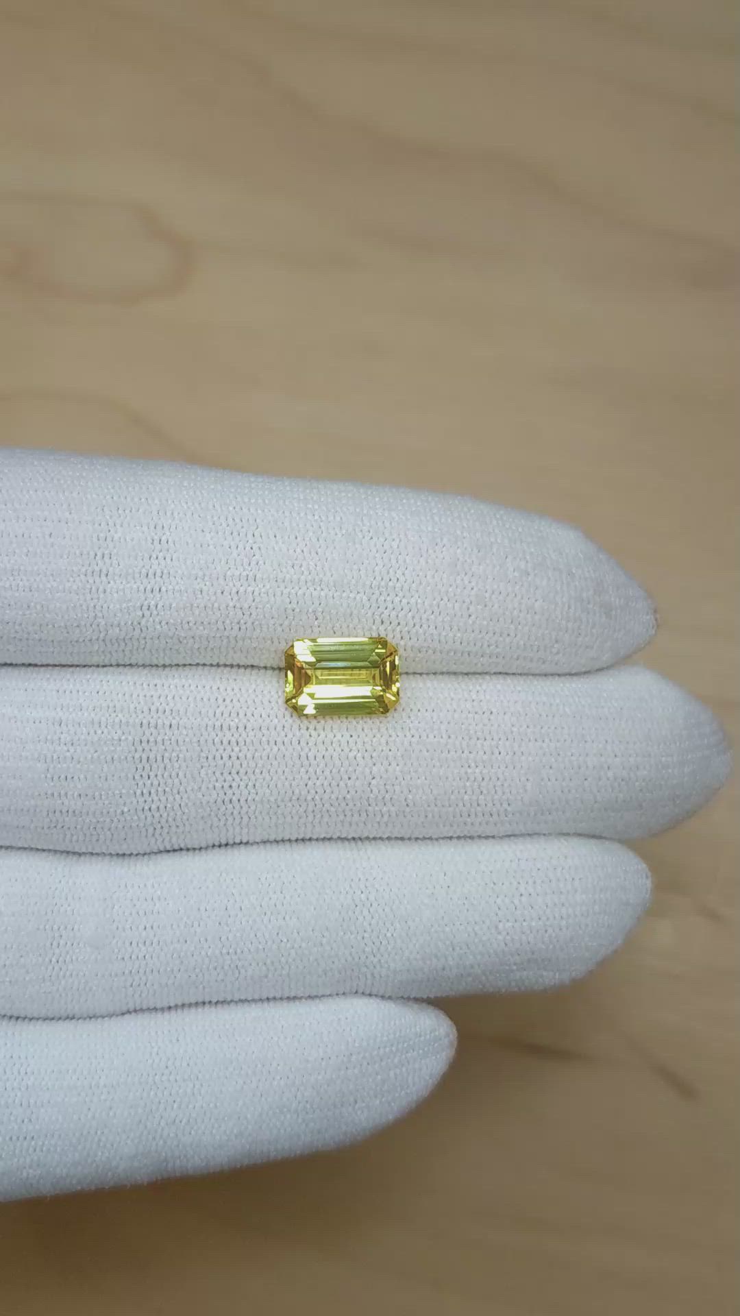4.03 Ct. Yellow Sapphire from Ceylon (Sri Lanka) Size Video