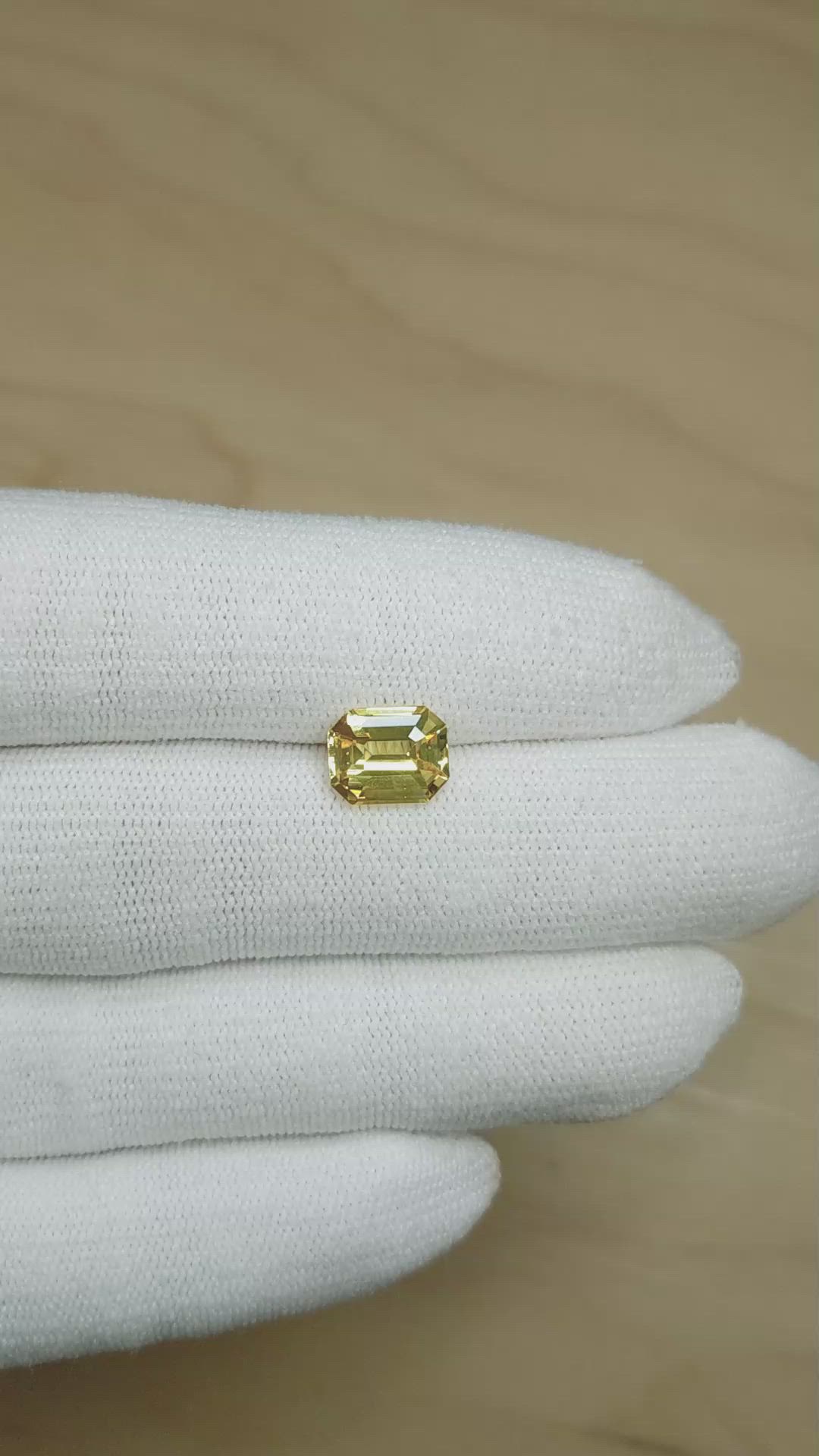 3.04 Ct. Yellow Sapphire from Ceylon (Sri Lanka) Size Video
