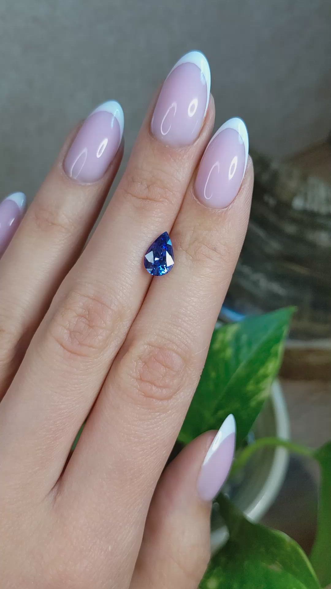 2.03 Ct. Purplish Blue Sapphire from Ceylon (Sri Lanka) Size Video