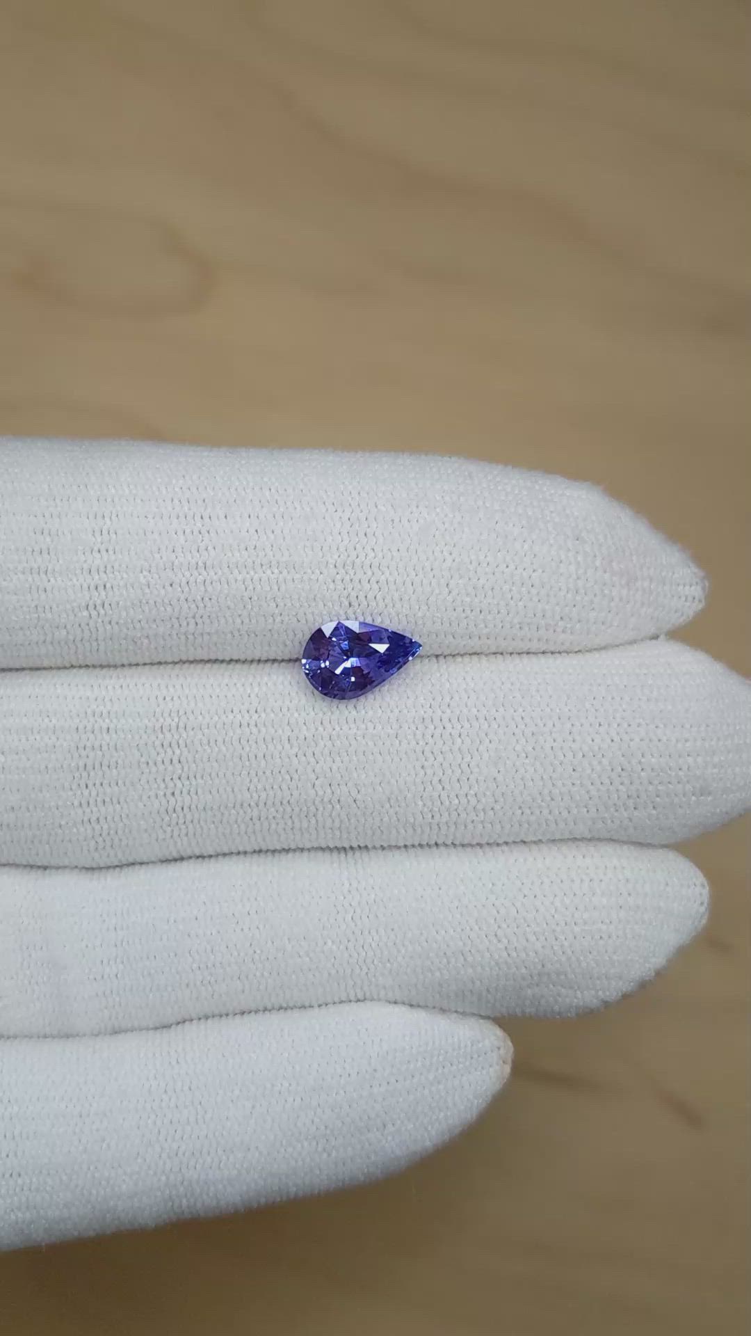 2.03 Ct. Purplish Blue Sapphire from Ceylon (Sri Lanka) Size Video