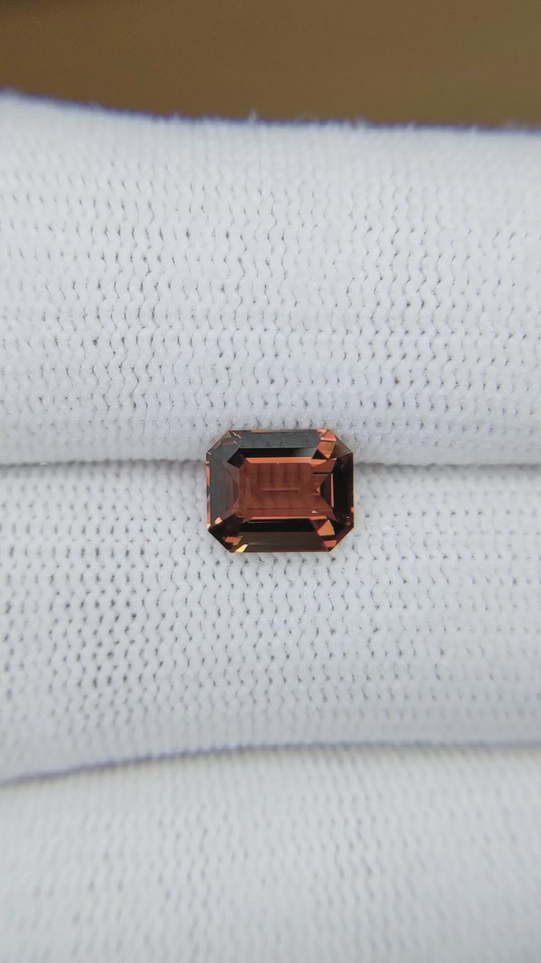 2.01 Ct. Orangish Brown Sapphire from Ceylon (Sri Lanka) Size Video