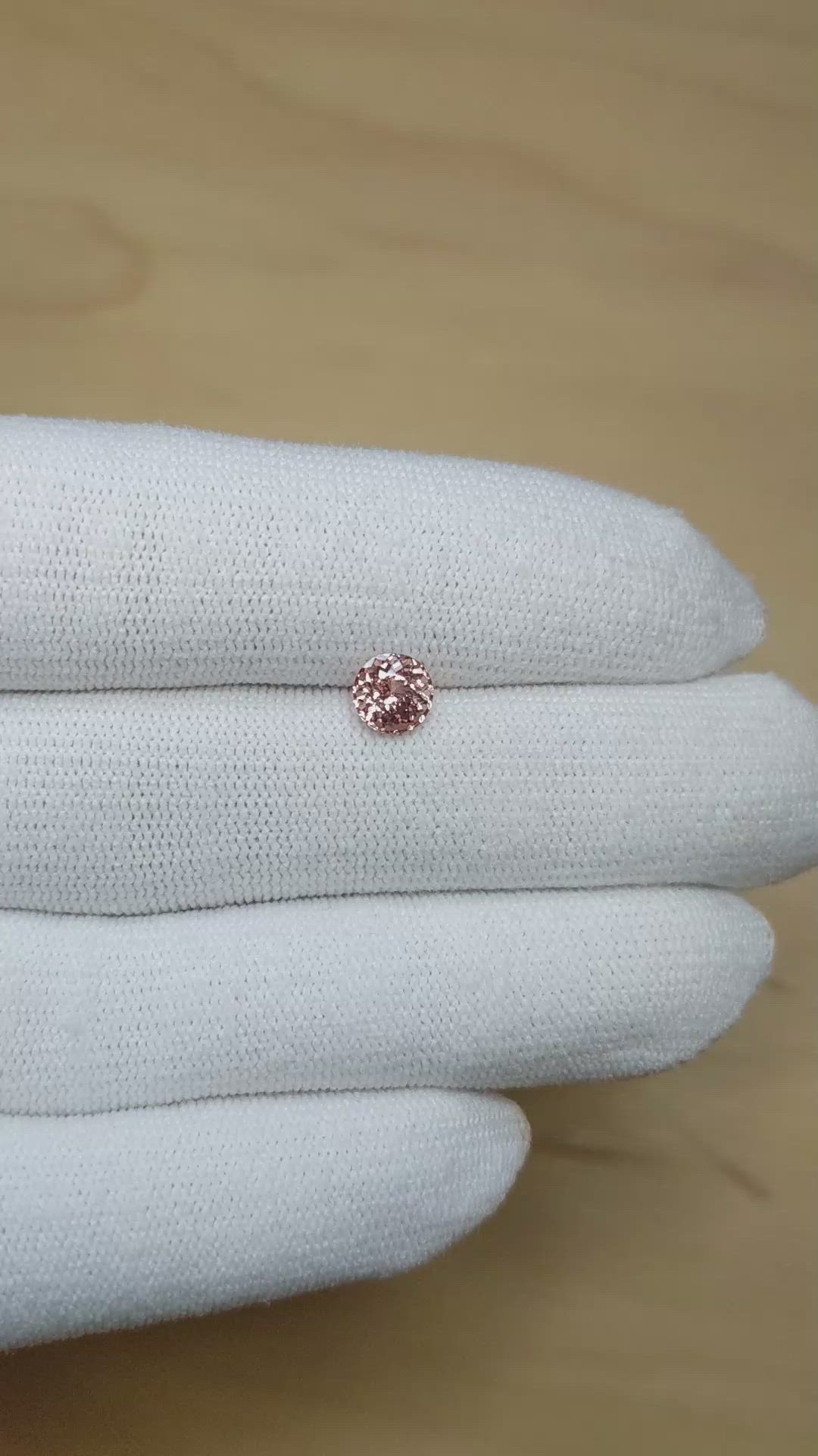 1.10 Ct. Peach Sapphire from Ceylon (Sri Lanka) Size Video