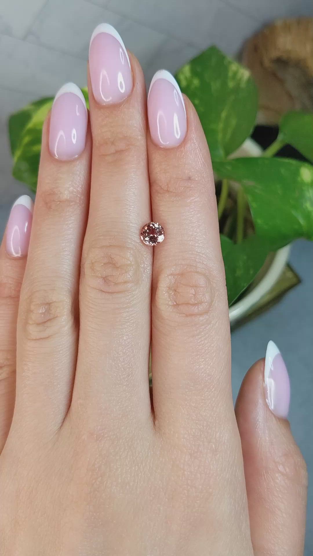 1.10 Ct. Peach Sapphire from Ceylon (Sri Lanka) Size Video