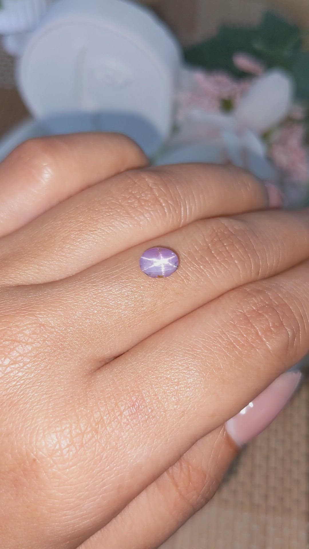 1.33 Ct. Purple Star Sapphire from Ceylon (Sri Lanka) Size Video