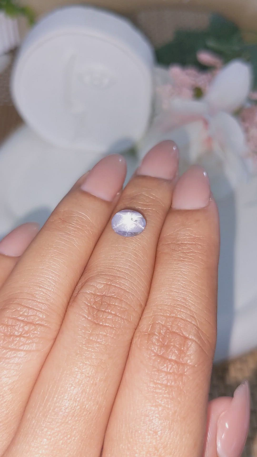 1.91 Ct. Greyish Blue Star Sapphire from Ceylon (Sri Lanka) Size Video