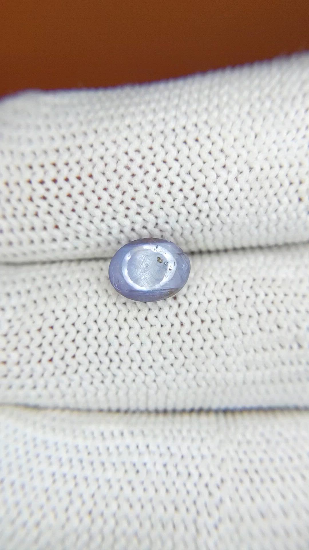 1.91 Ct. Greyish Blue Star Sapphire from Ceylon (Sri Lanka) Size Video
