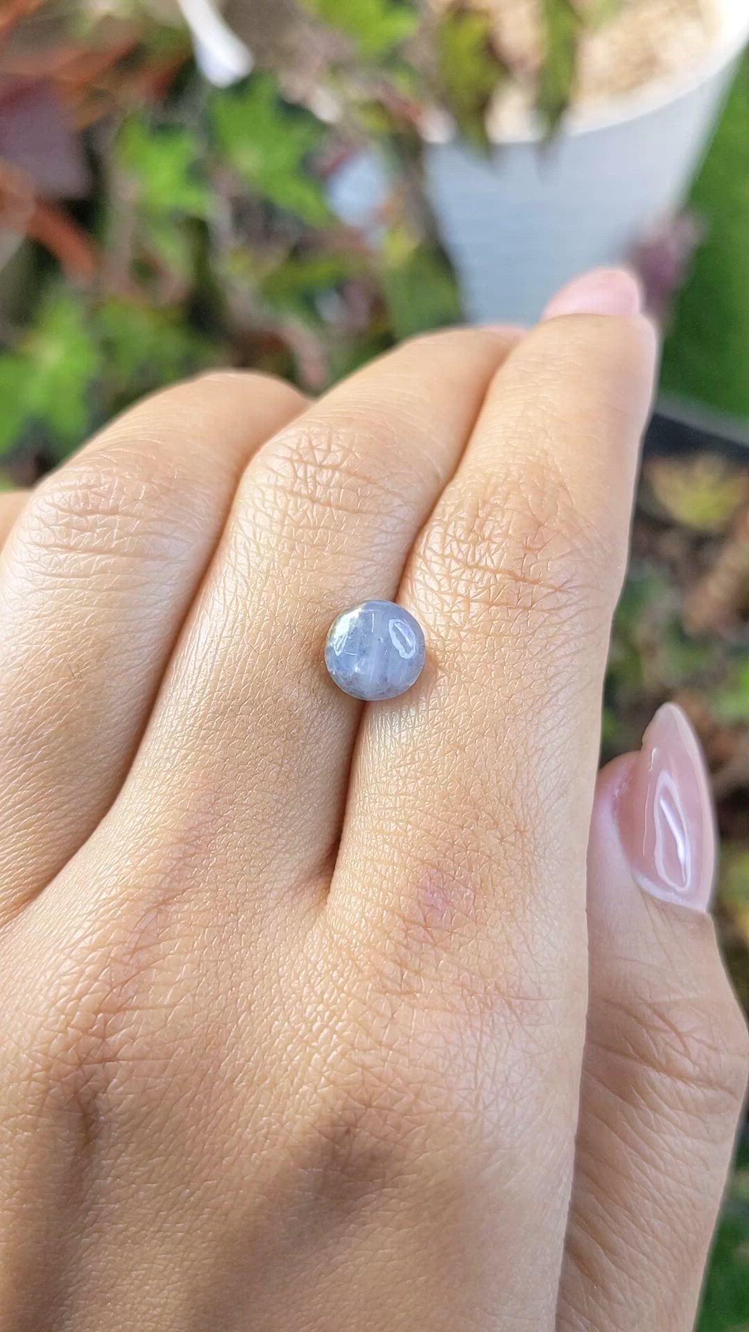 2.94 Ct. Greyish Blue Star Sapphire from Ceylon (Sri Lanka) Size Video