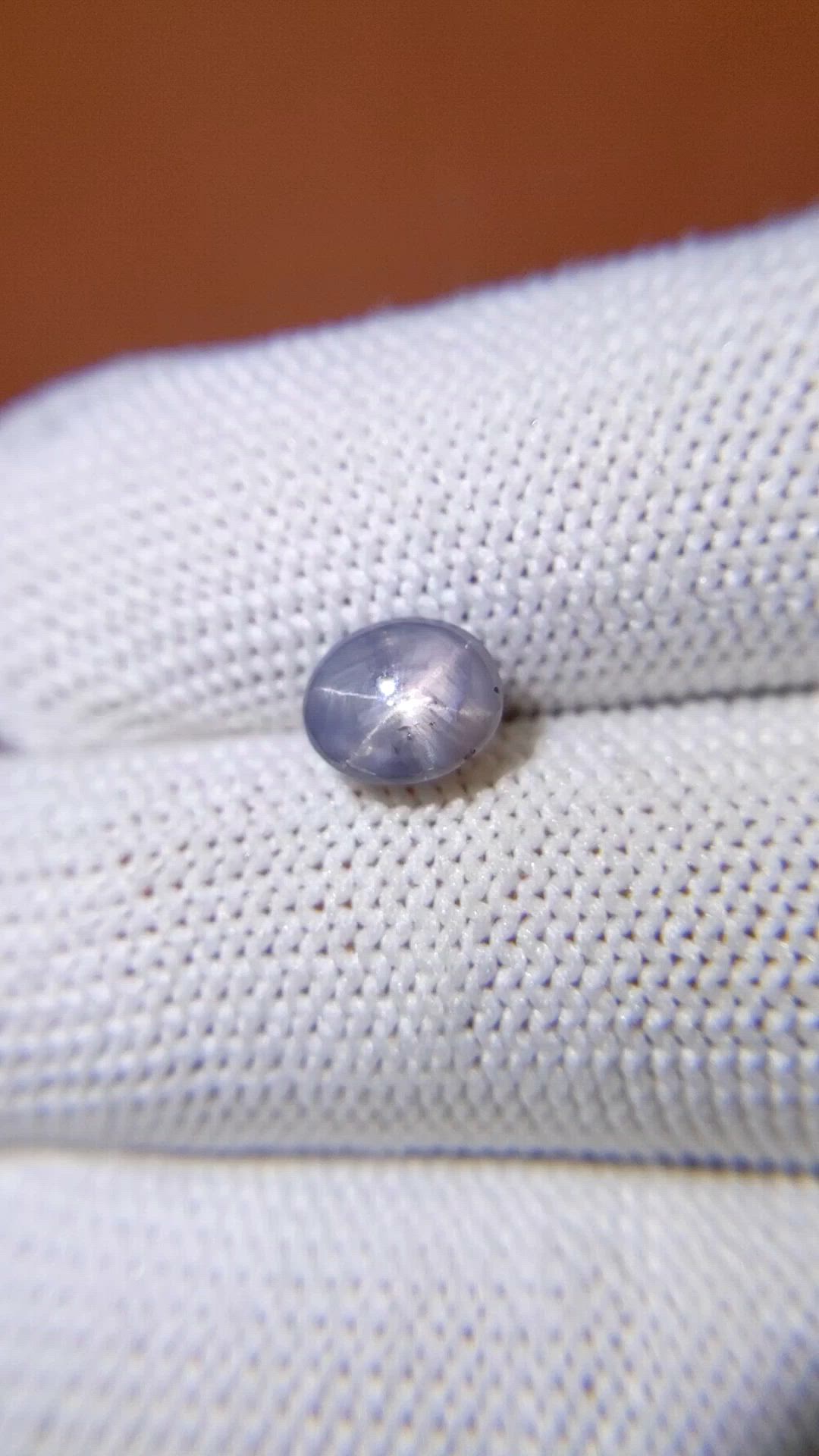 2.11 Ct. Bluish Grey Star Sapphire from Ceylon (Sri Lanka) Size Video