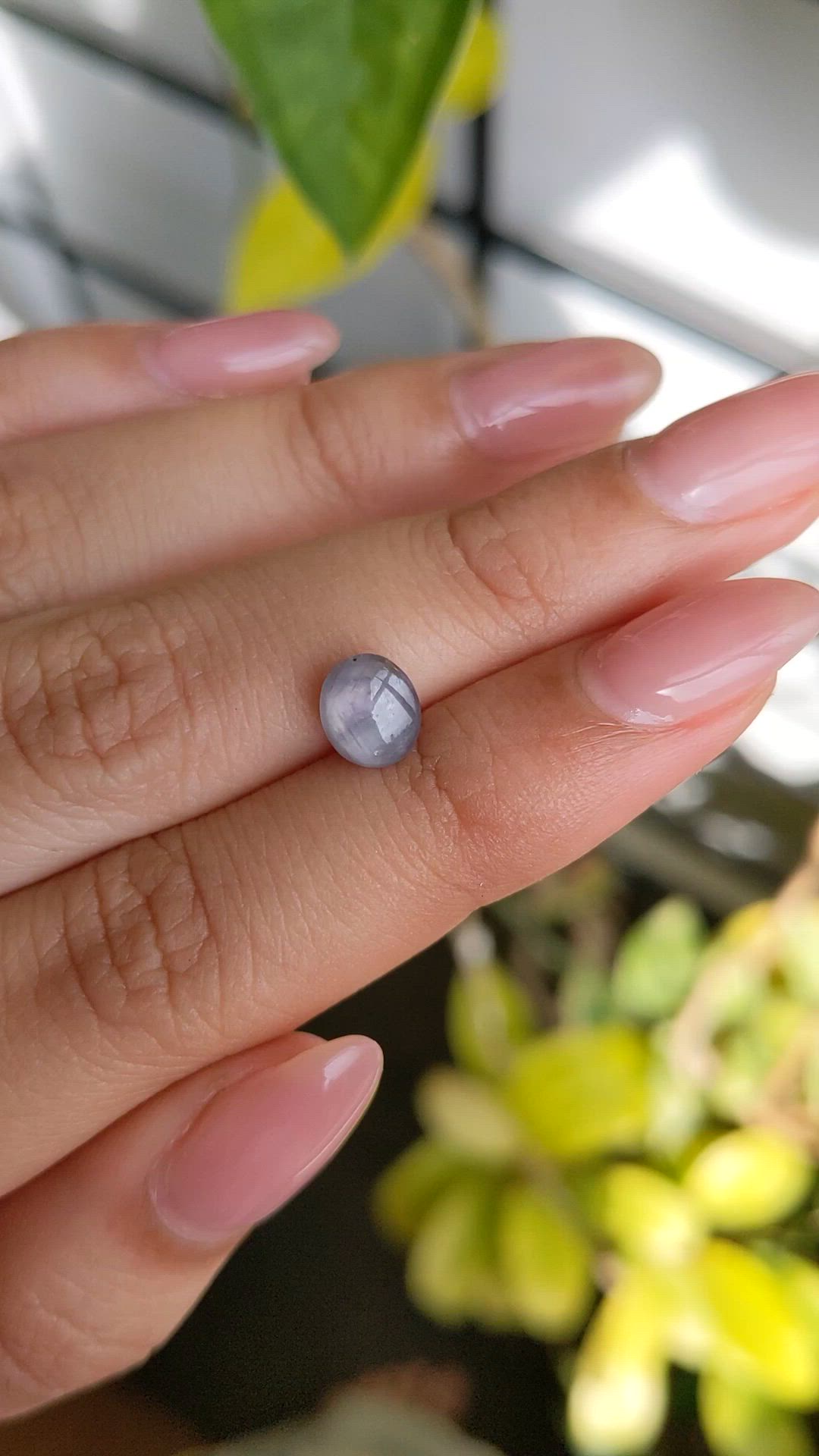 2.11 Ct. Bluish Grey Star Sapphire from Ceylon (Sri Lanka) Size Video