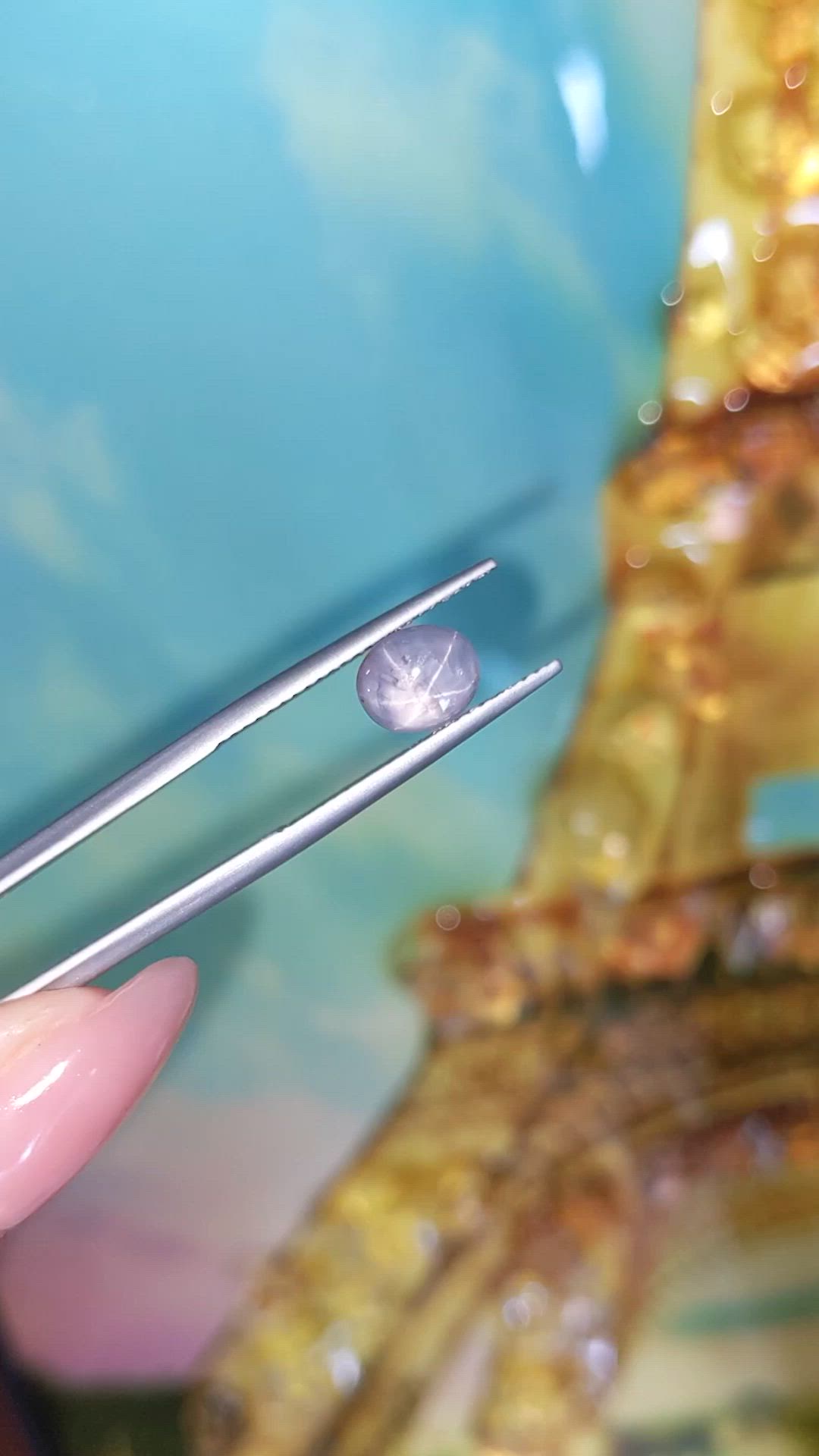 2.11 Ct. Bluish Grey Star Sapphire from Ceylon (Sri Lanka) Size Video