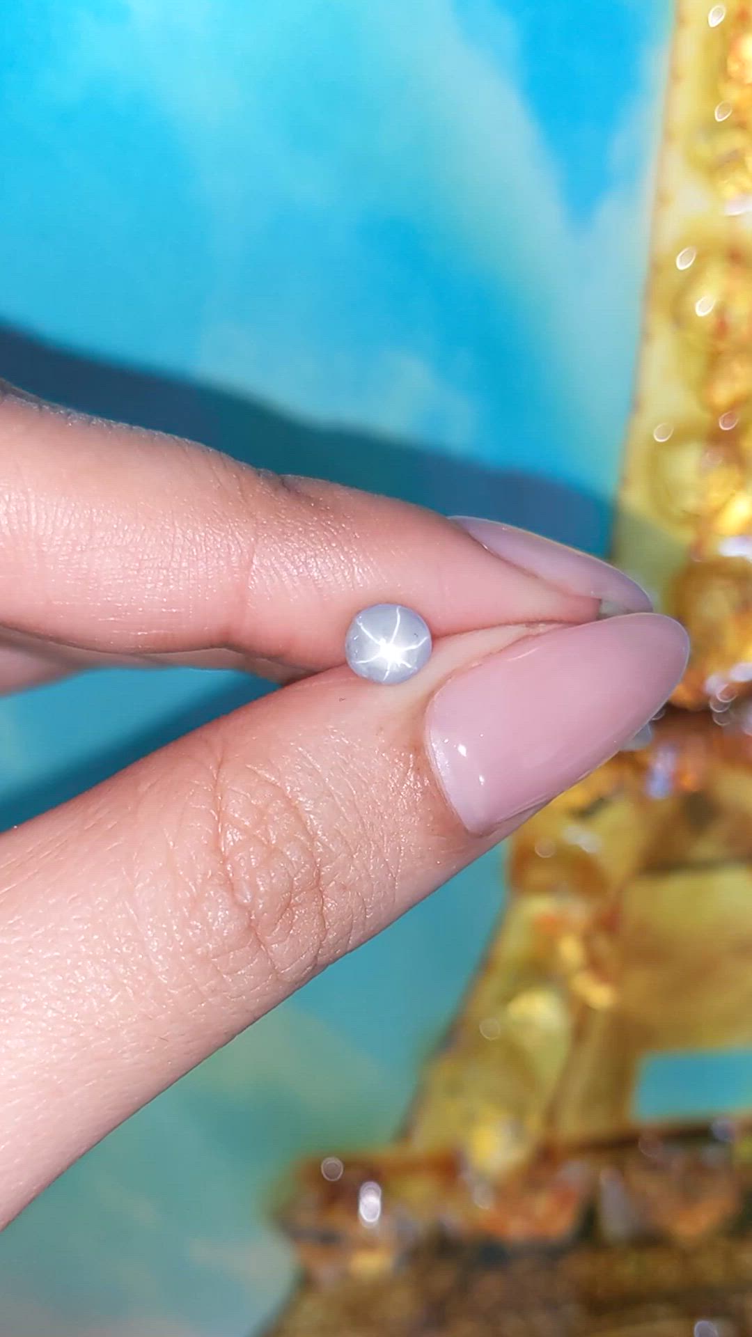 1.31 Ct. Greyish Blue Star Sapphire from Ceylon (Sri Lanka) Size Video