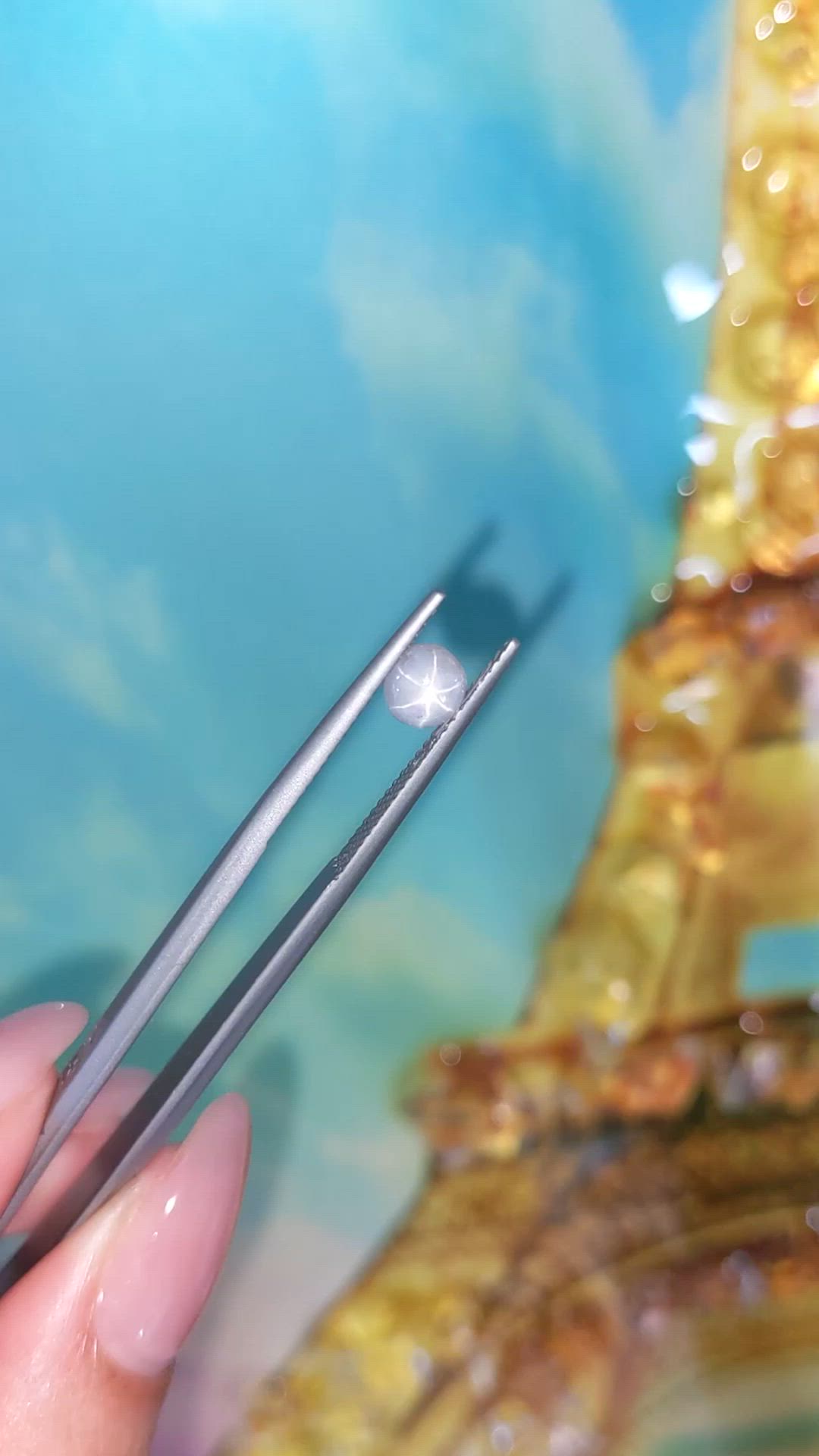 1.31 Ct. Greyish Blue Star Sapphire from Ceylon (Sri Lanka) Size Video