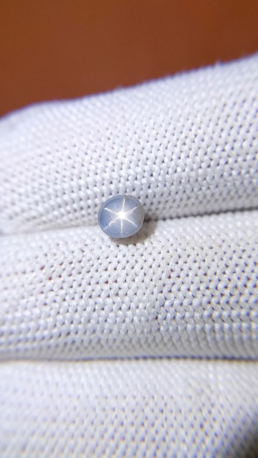 1.31 Ct. Greyish Blue Star Sapphire from Ceylon (Sri Lanka) Size Video