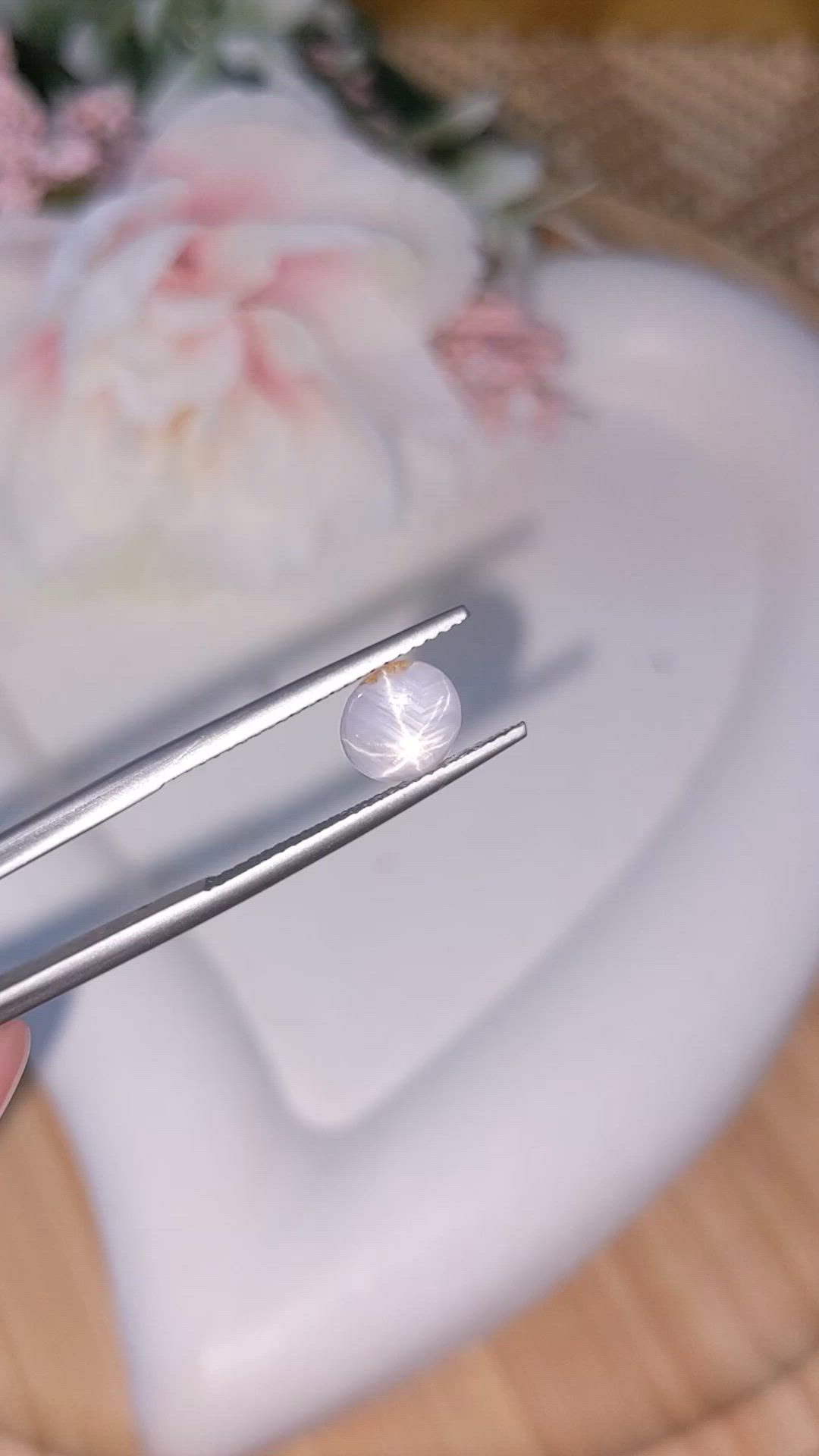 1.43 Ct. Bluish Grey Star Sapphire from Ceylon (Sri Lanka) Size Video