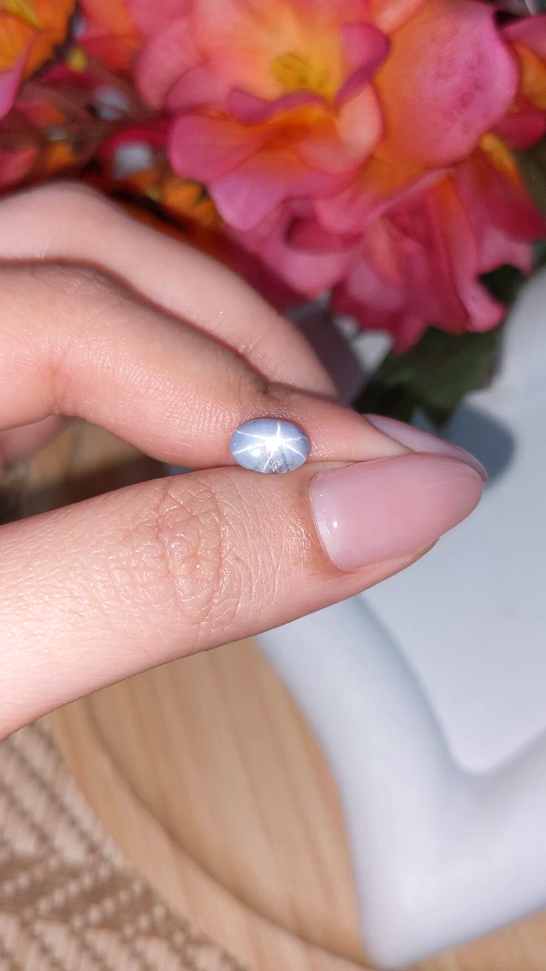 2.21 Ct. Greyish Blue Star Sapphire from Ceylon (Sri Lanka) Size Video