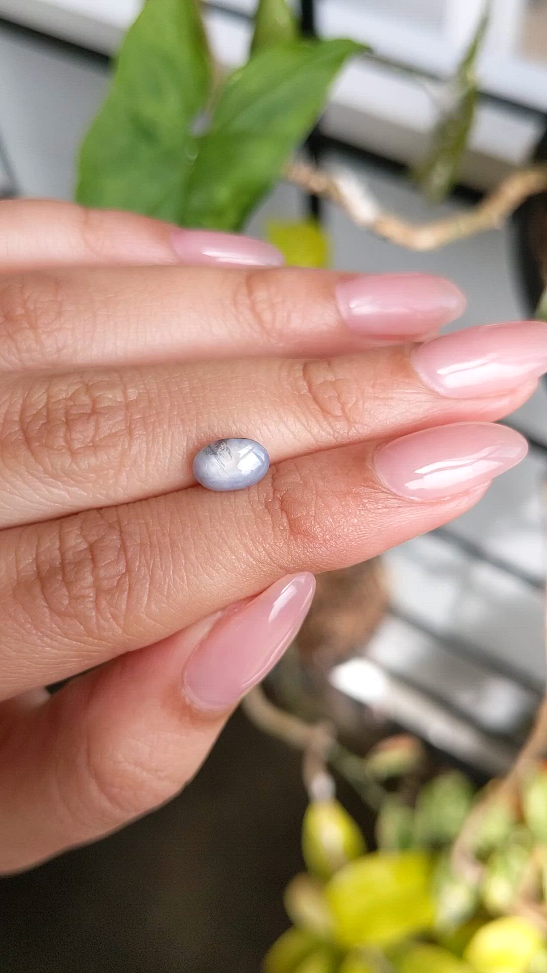 2.21 Ct. Greyish Blue Star Sapphire from Ceylon (Sri Lanka) Size Video