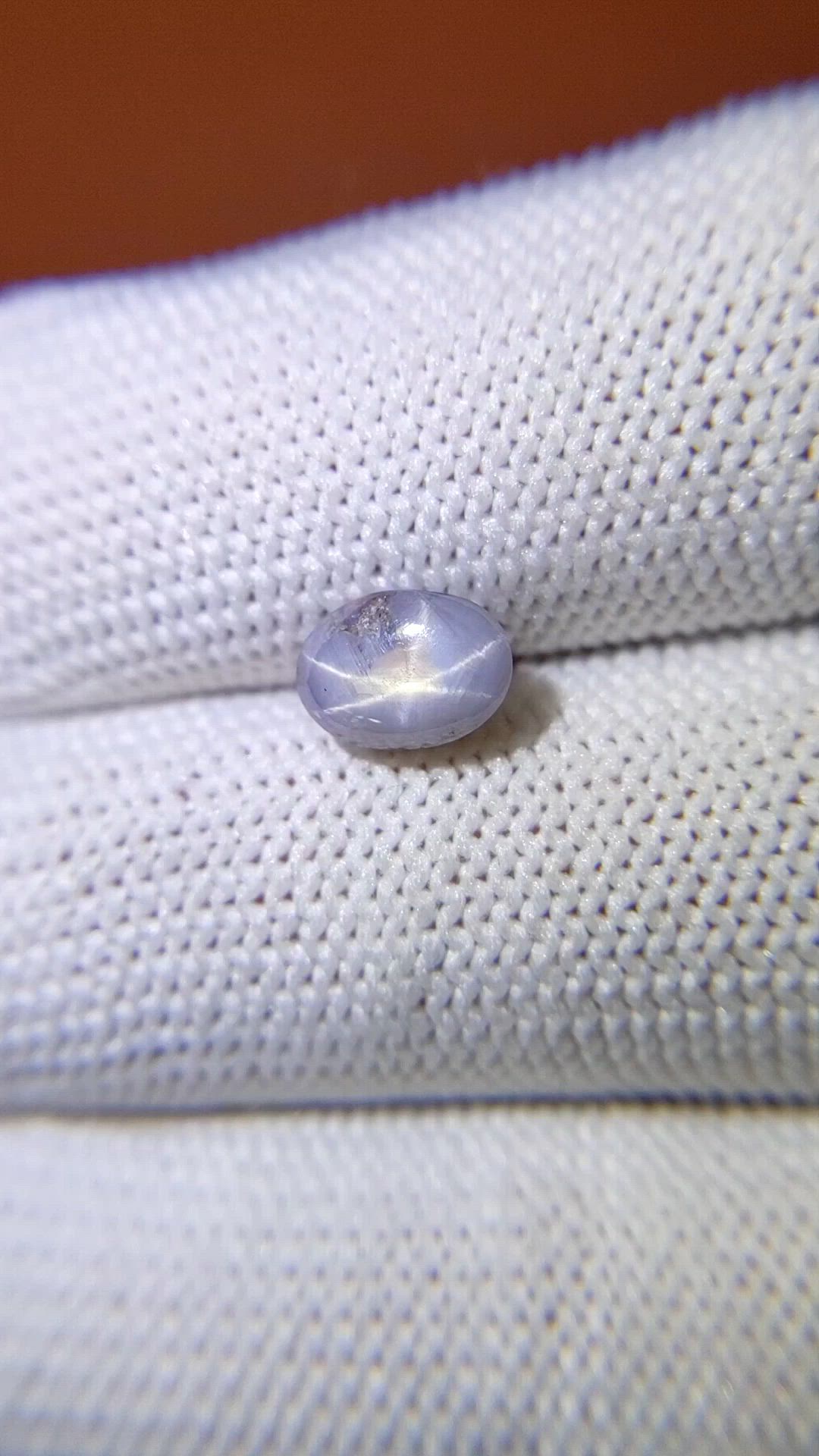 2.21 Ct. Greyish Blue Star Sapphire from Ceylon (Sri Lanka) Size Video