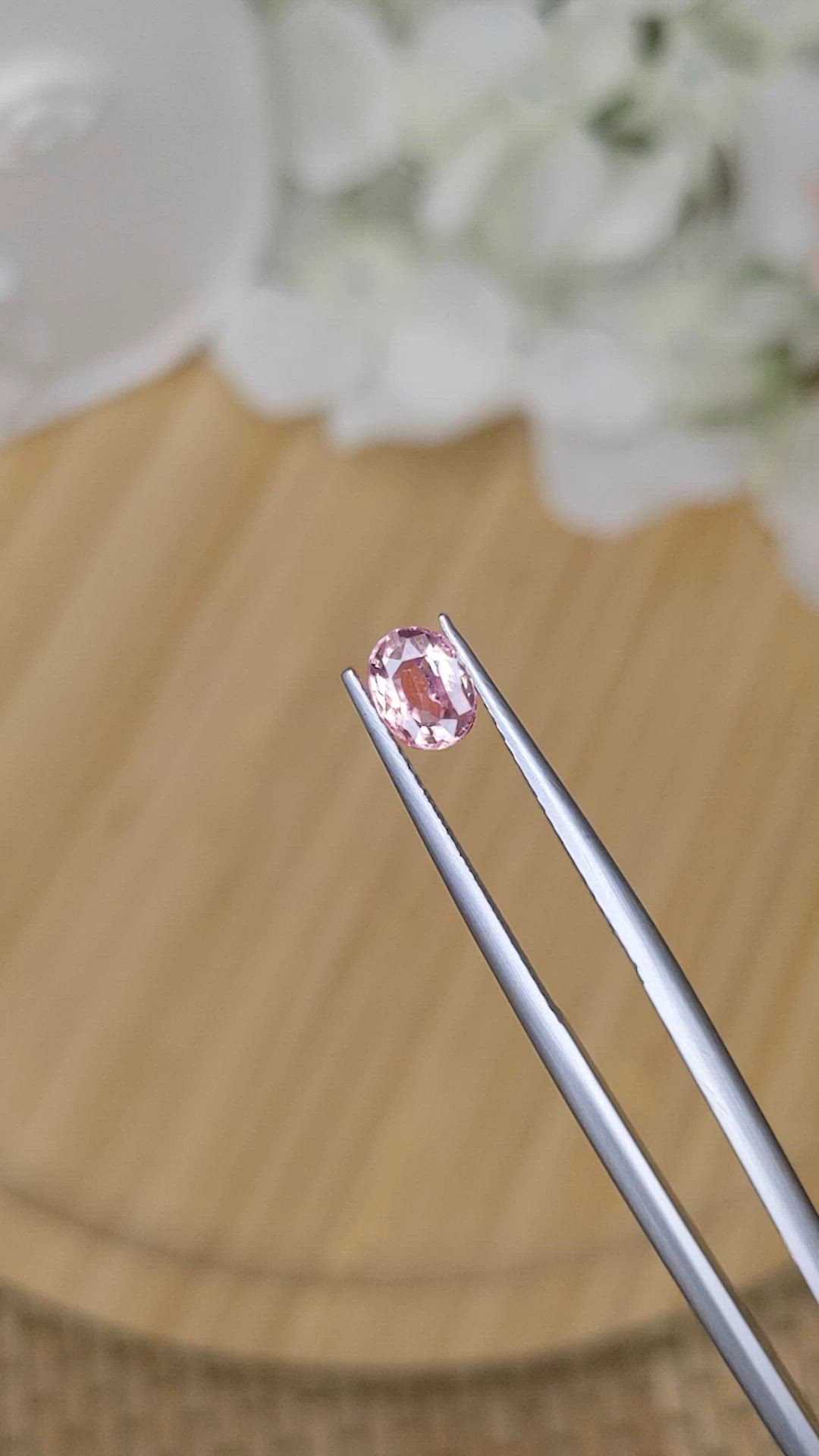 0.72 Ct. Padparadscha Sapphire from Ceylon (Sri Lanka) Size Video