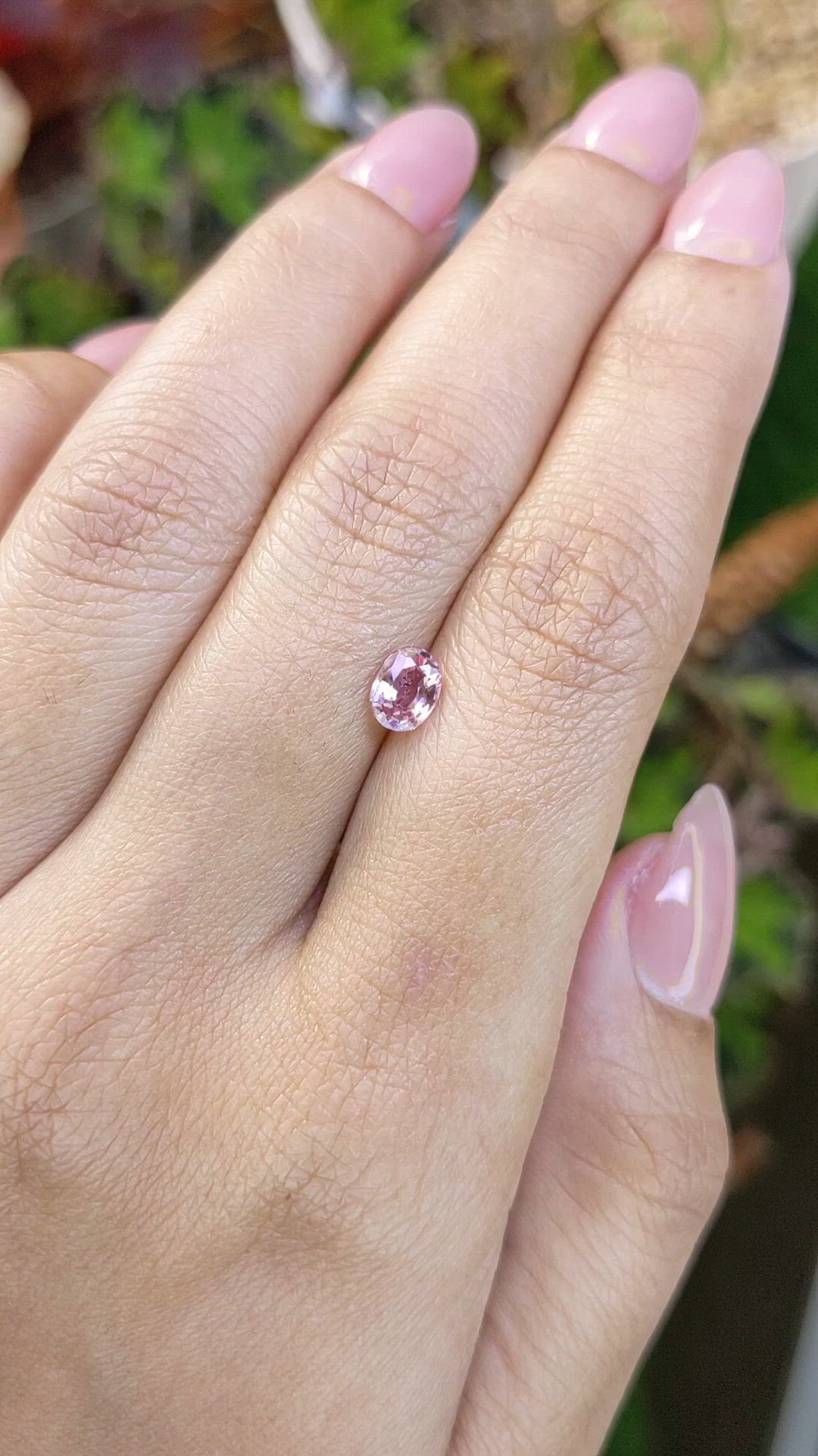 0.72 Ct. Padparadscha Sapphire from Ceylon (Sri Lanka) Size Video