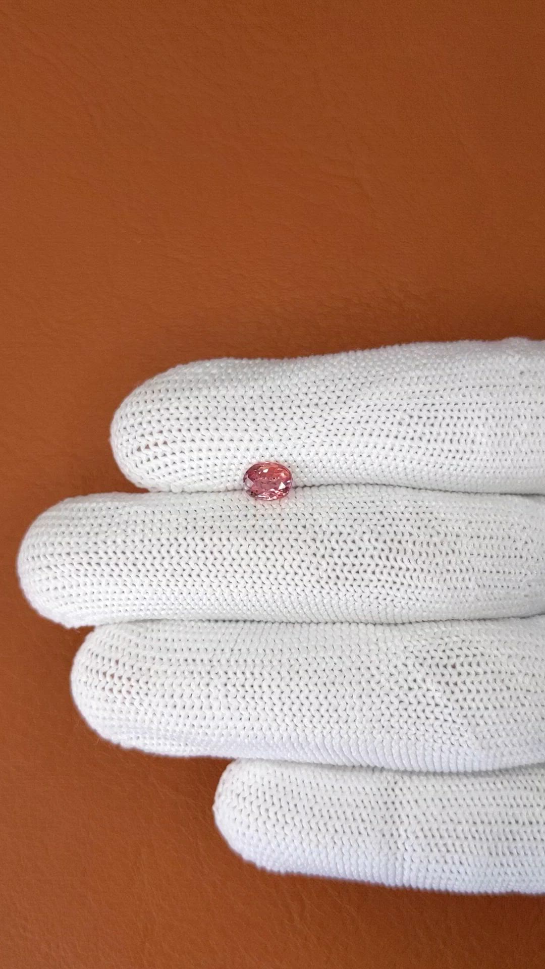 0.72 Ct. Padparadscha Sapphire from Ceylon (Sri Lanka) Size Video