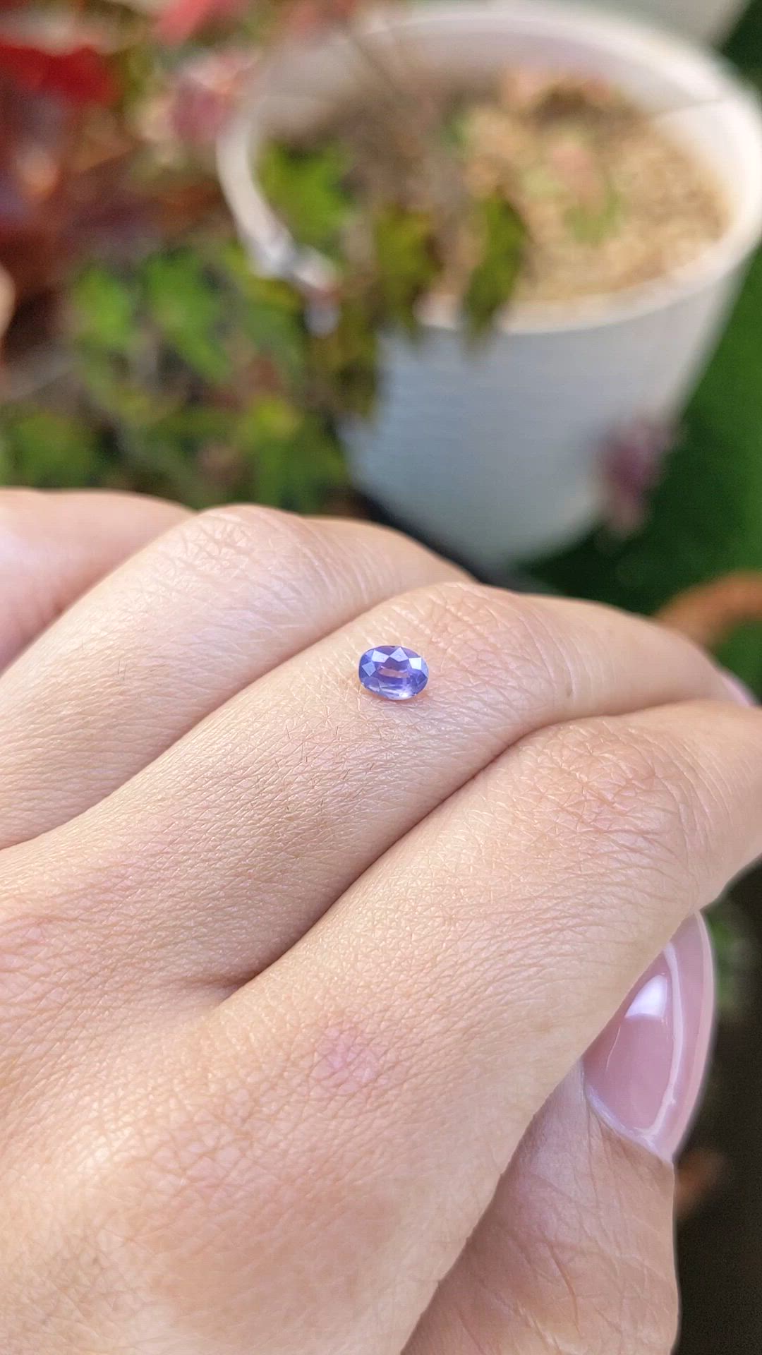0.49 Ct. Bluish Purple Sapphire from Ceylon (Sri Lanka) Size Video