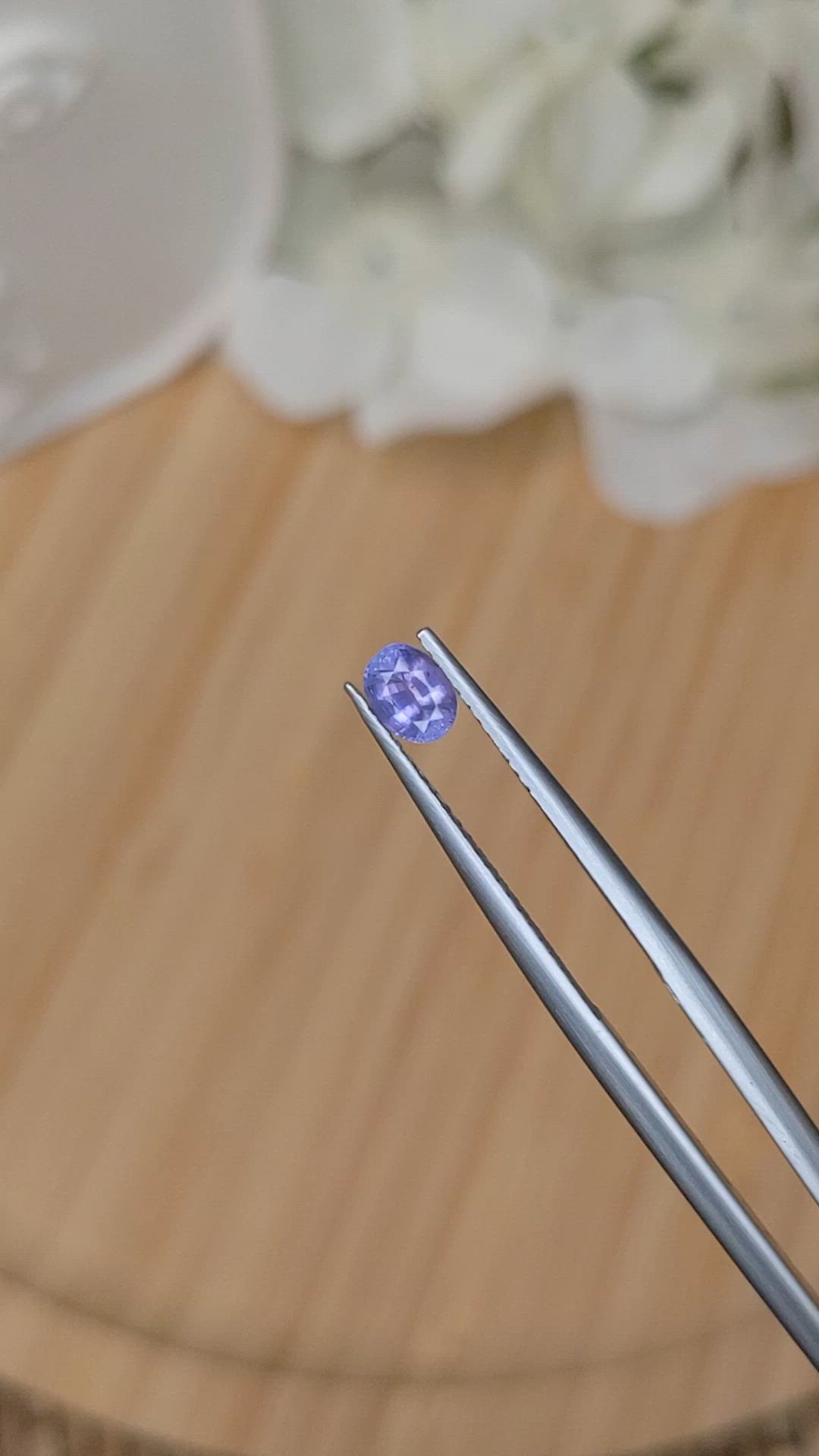 0.49 Ct. Bluish Purple Sapphire from Ceylon (Sri Lanka) Size Video