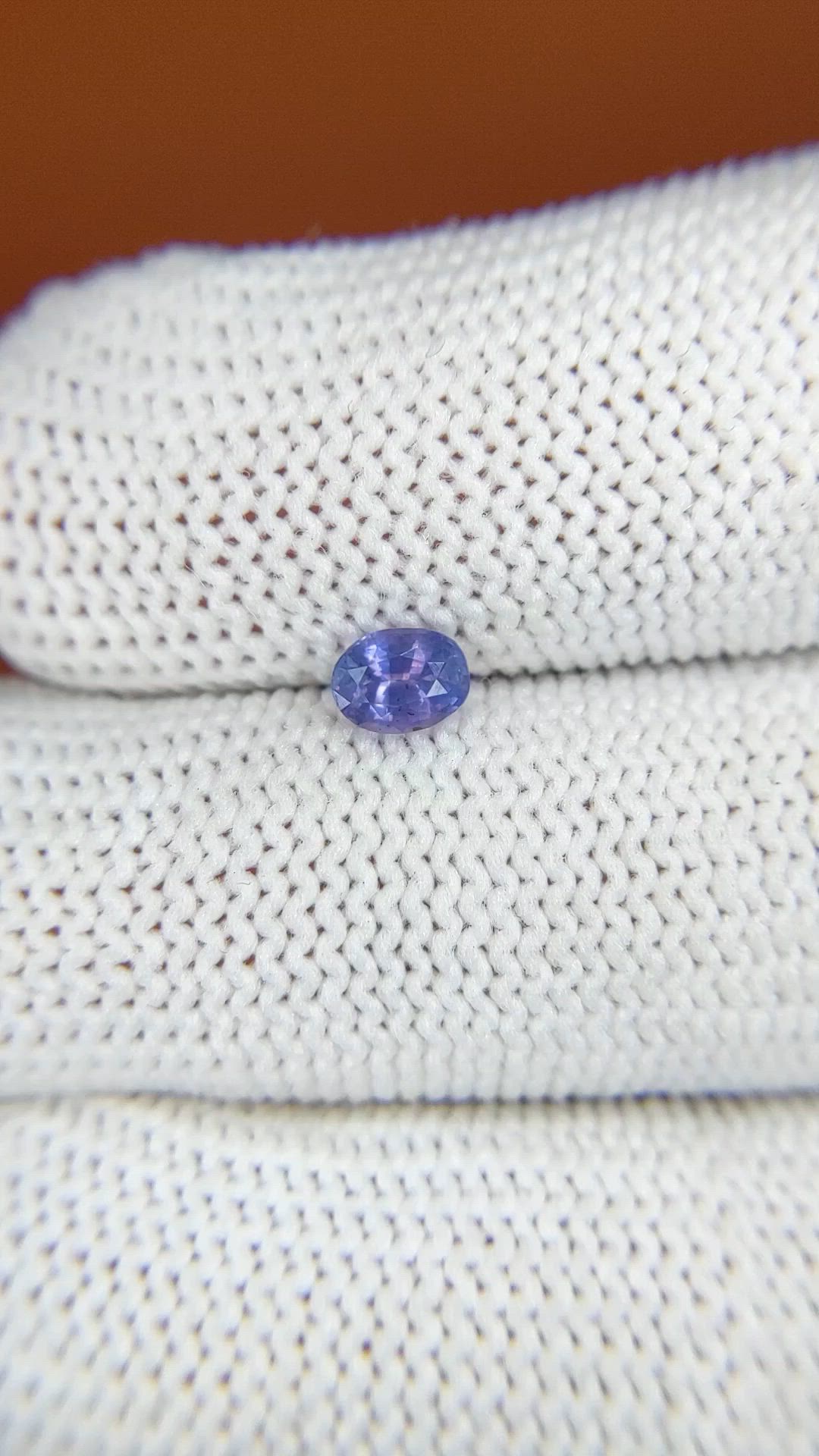 0.49 Ct. Bluish Purple Sapphire from Ceylon (Sri Lanka) Size Video